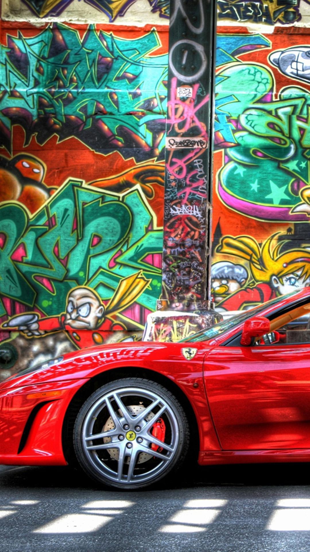 Ferrari and graffiti
