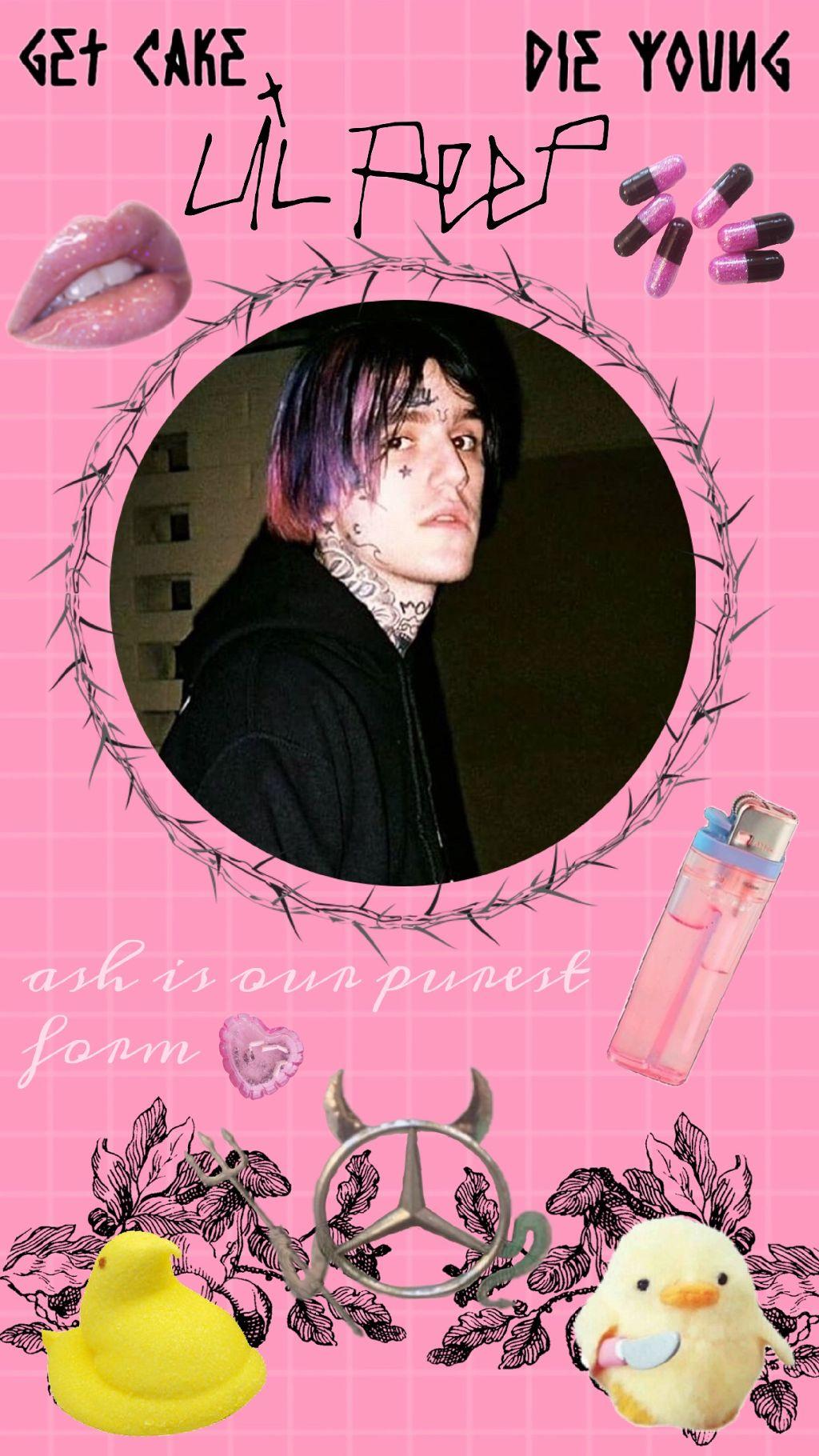 lilpeep lil peep wallpaper wall paper aesthetic pink