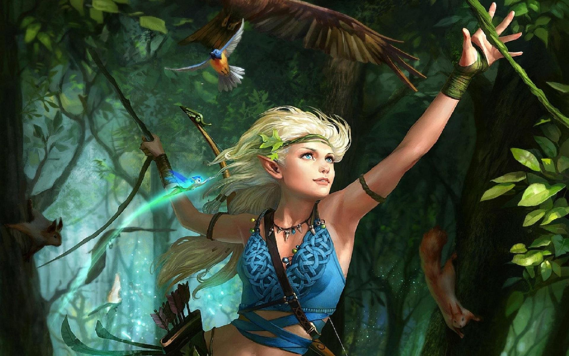 Download Fantasy Girl Moon Wallpaper Full HD Wallpaper