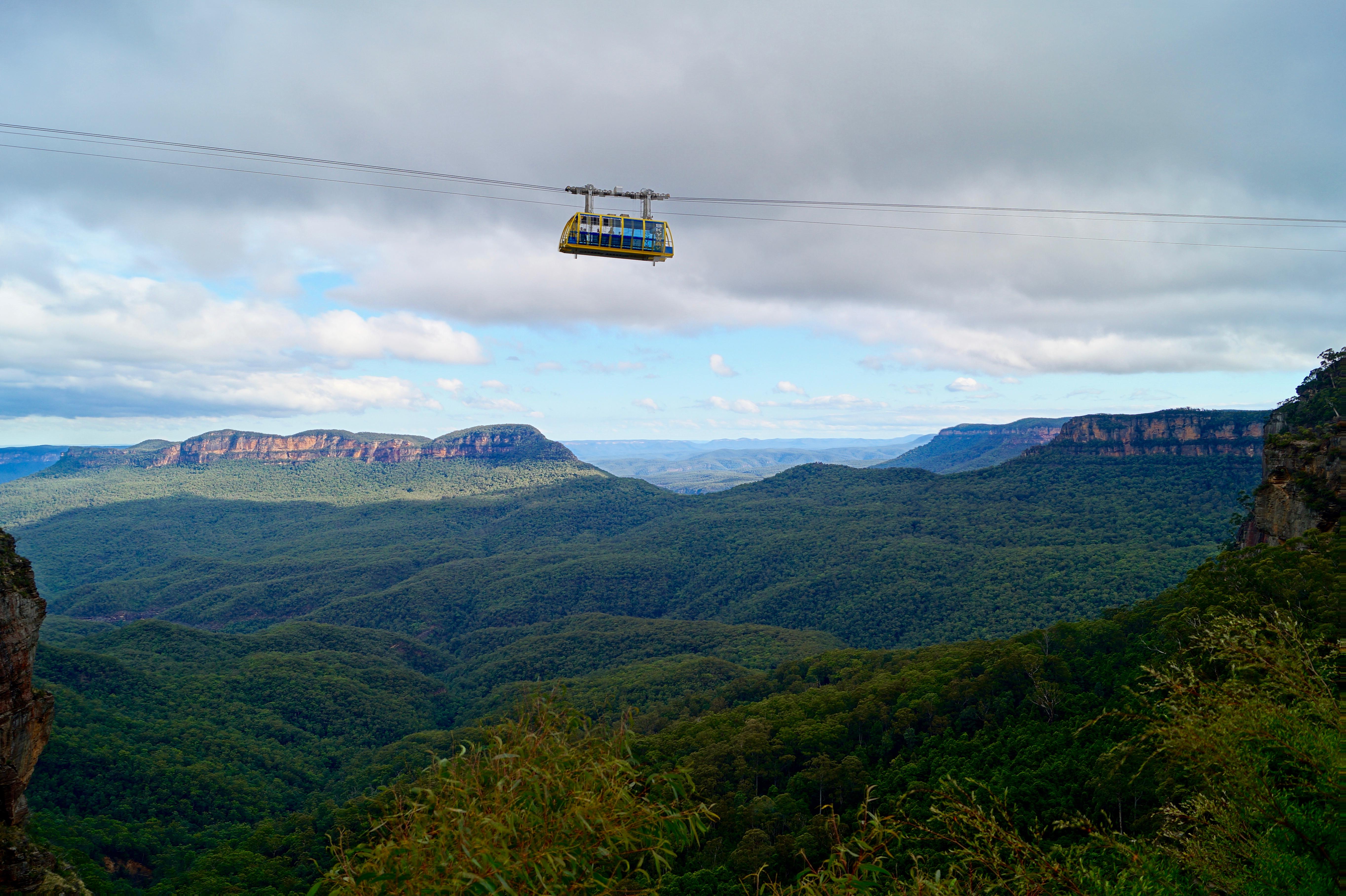 White Zip Line Bus Above on Image. Free Stock