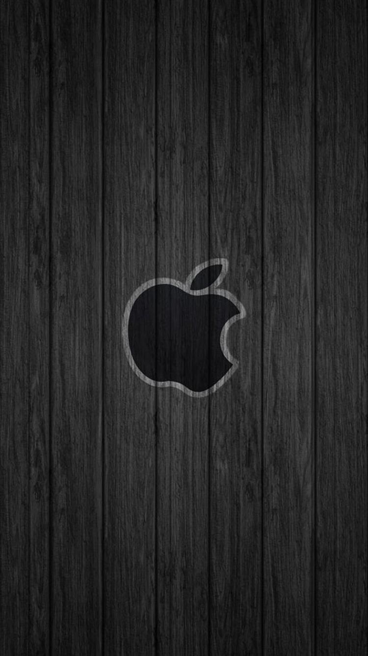 Black Apple Wood iPhone 6 Wallpaper HD