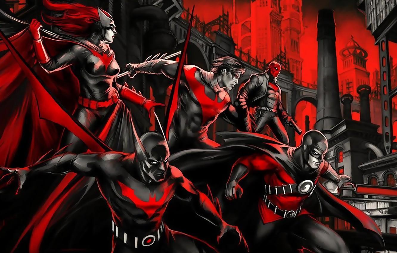 Wallpaper red, red, comics, Batwoman, Gotham, Nightwing, Red Hood