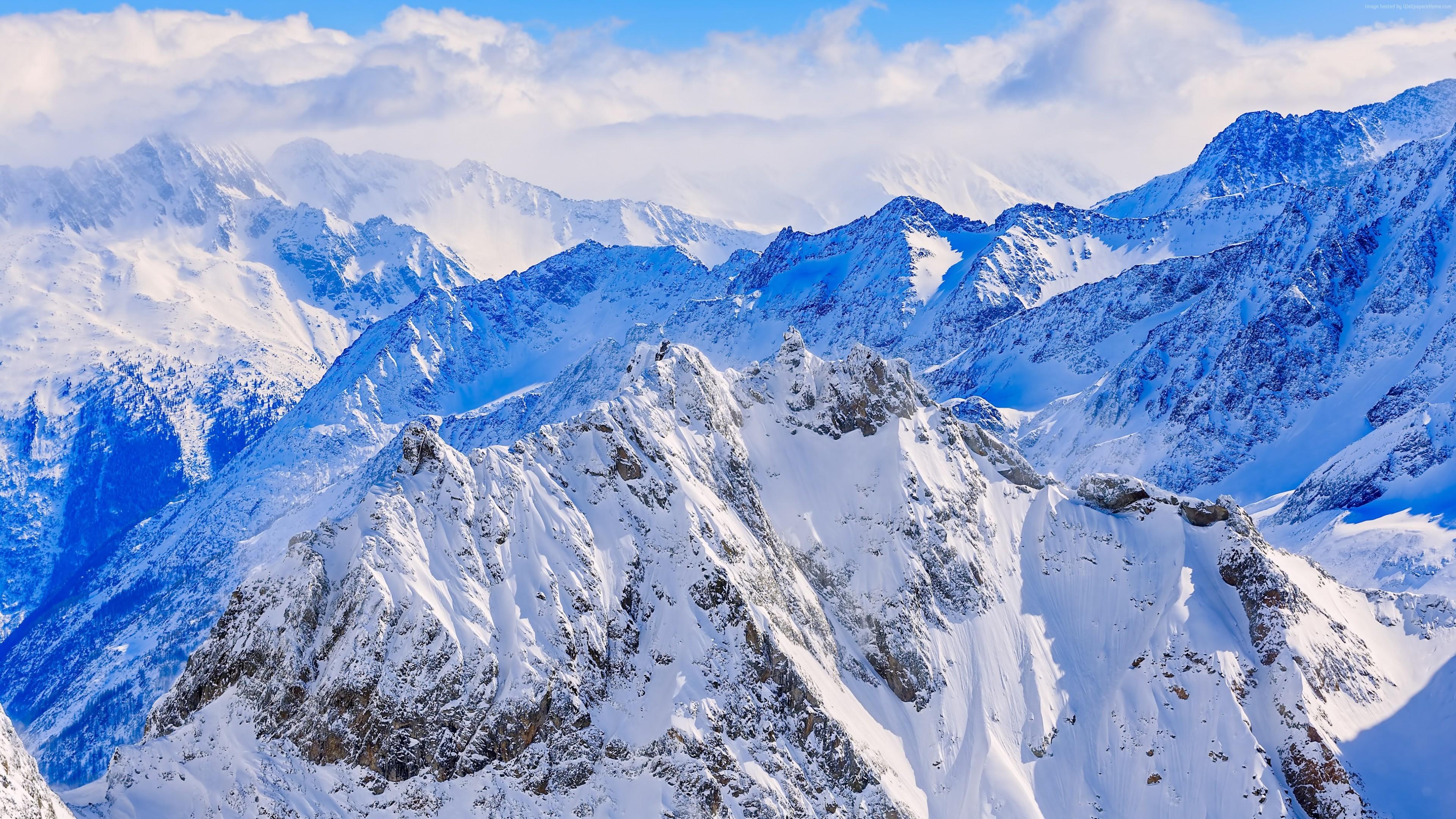 Wallpaper Alps, Switzerland, mountains, snow, 4k, Nature