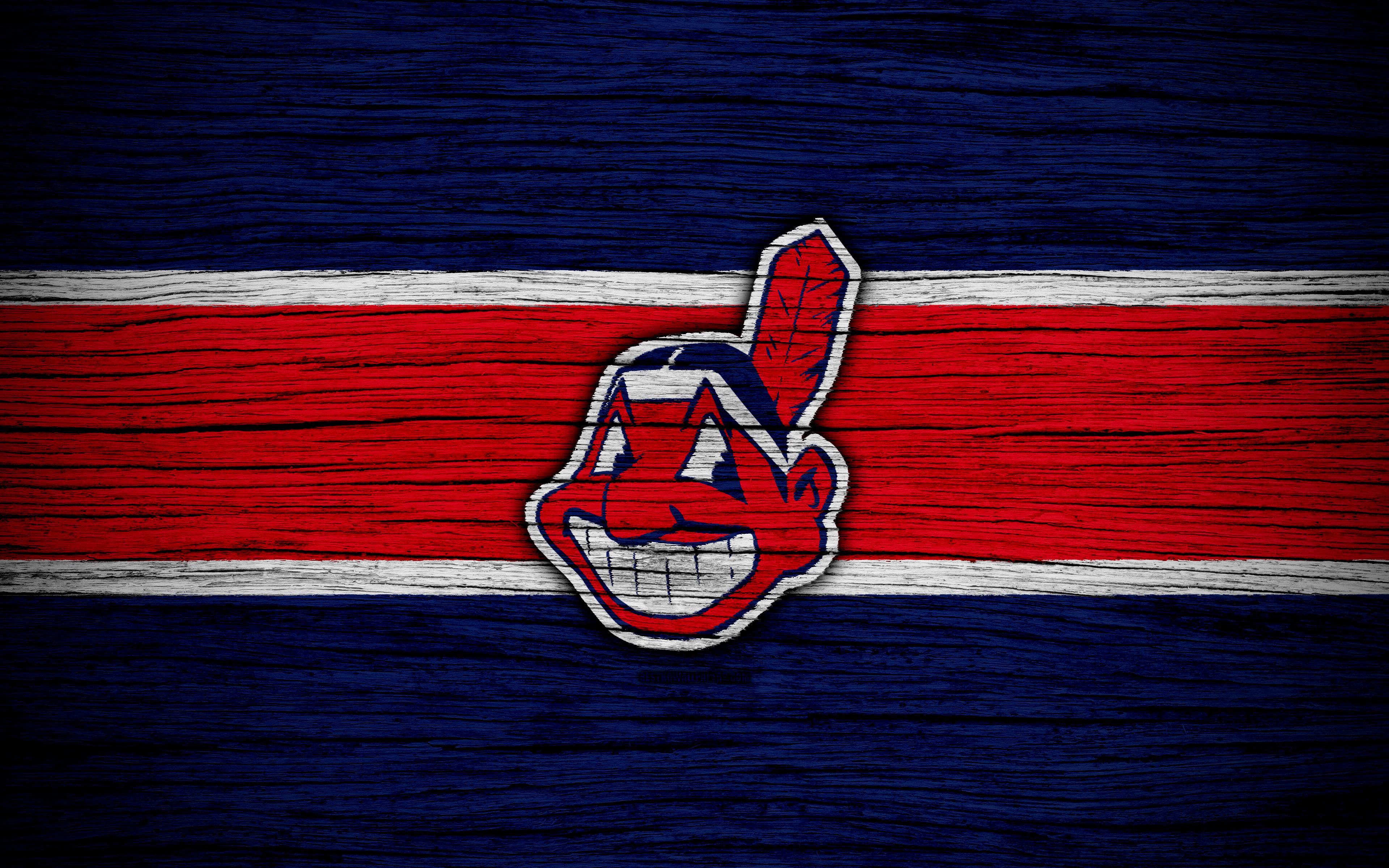 Download wallpaper Cleveland Indians, 4k, MLB, baseball