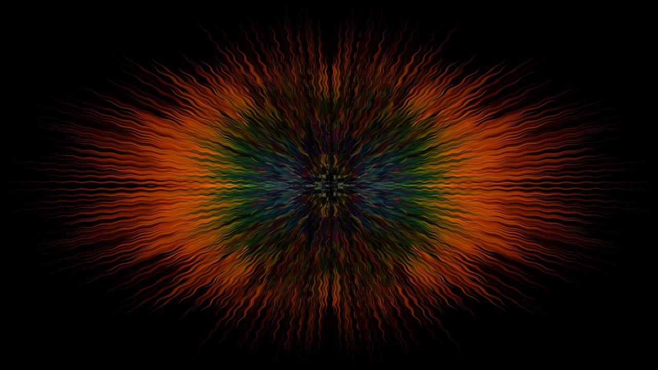 Wallpaper Symmetrical, Fireworks, Illusion, 4K, Abstract