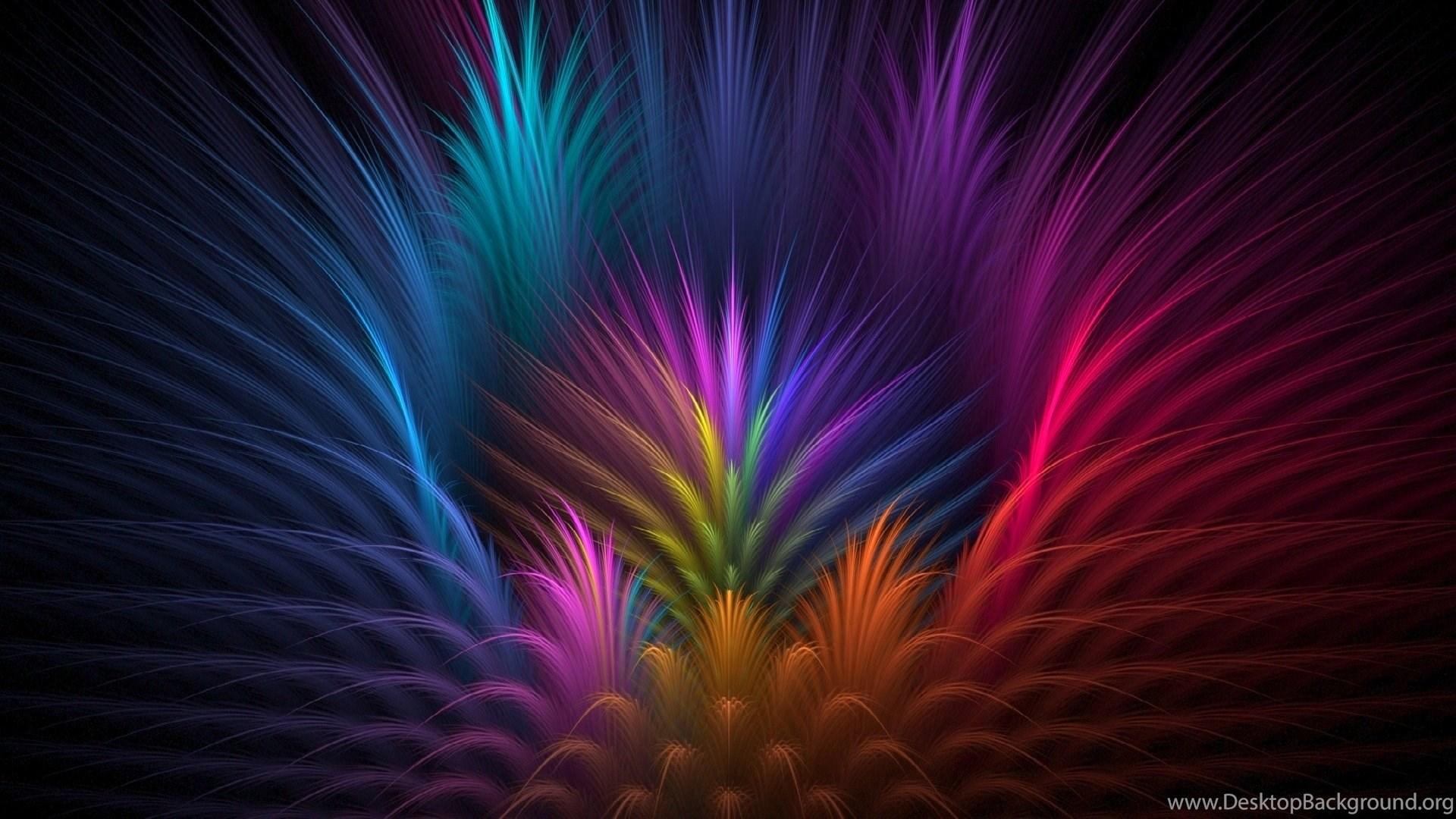 Abstract, Colored, Rays, Symmetry, Feather, Art, Background