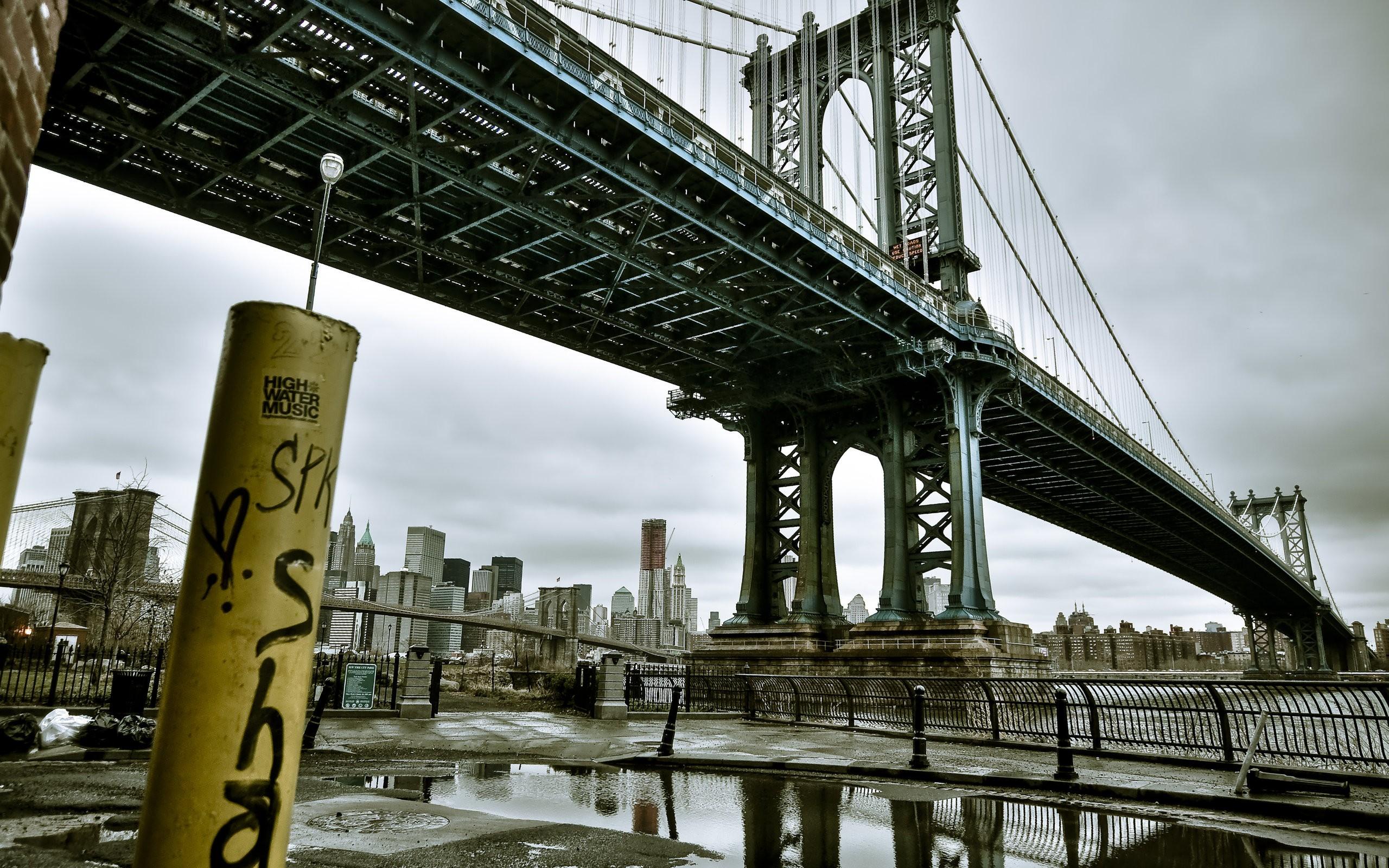 Graffiti bridges new york city manhattan bridge wallpaper