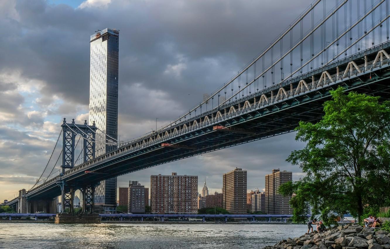 Wallpaper bridge, Strait, building, New York, New York City