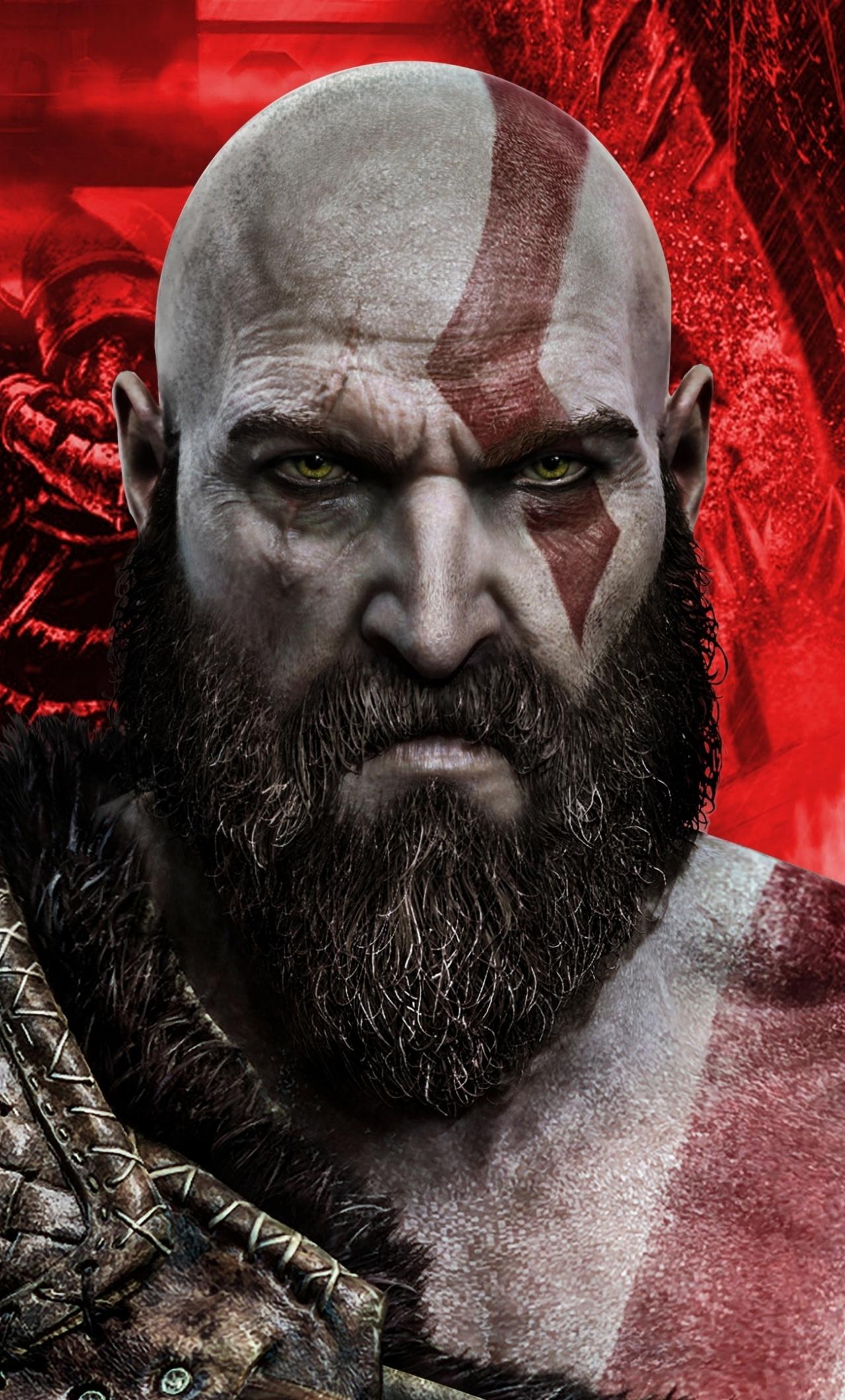 Download 1280x2120 wallpaper kratos, artwork, god of war