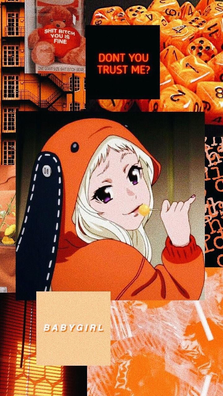 Orange Anime Wallpaper iPhone