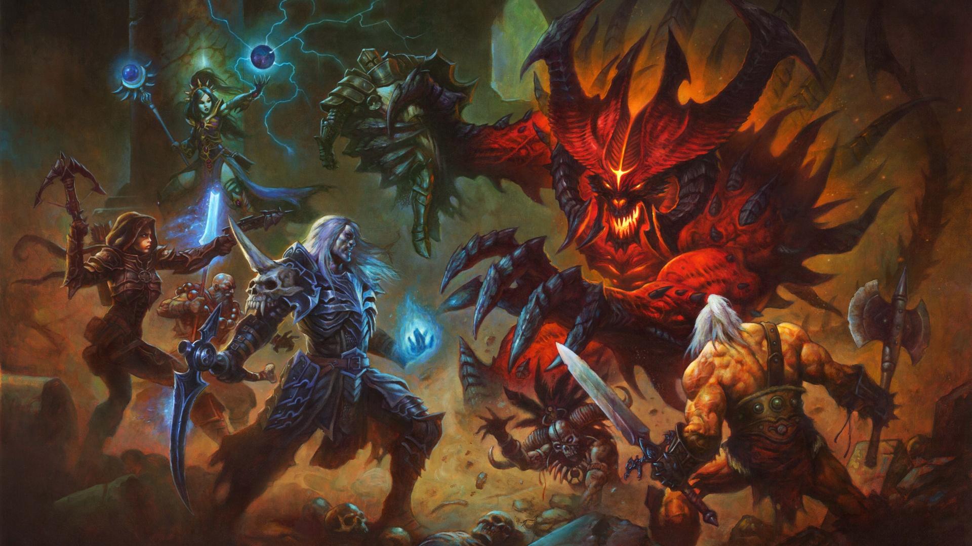Diablo vs necromancer party Wallpaper from Diablo III: Rise