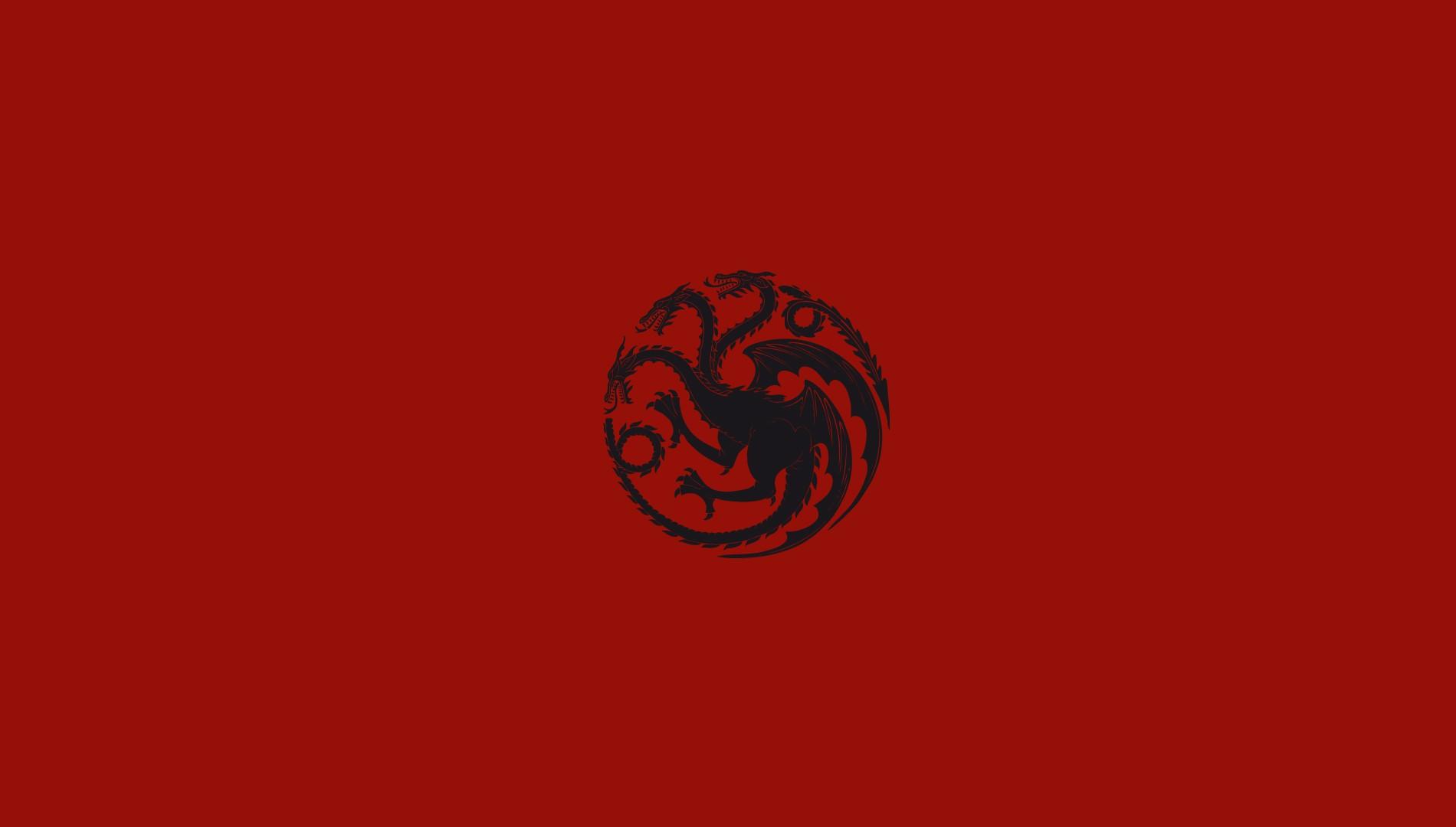 Game of Thrones House Targaryen black dragon on red