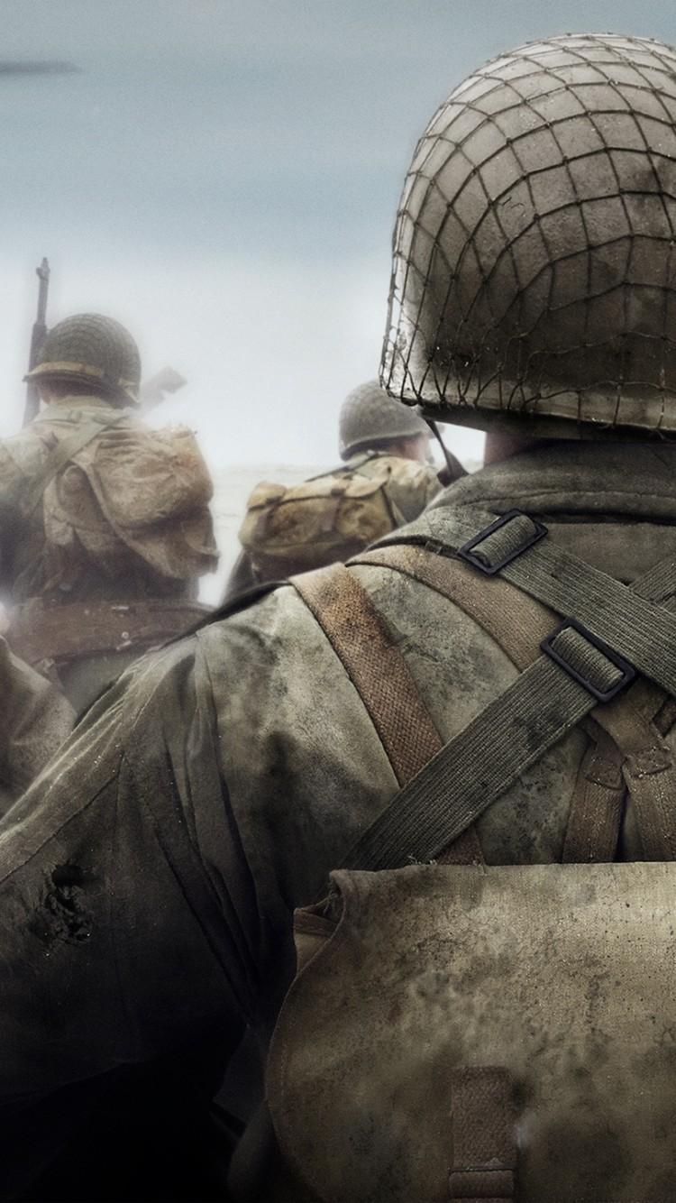 Download 750x1334 Call Of Duty: Wwii, Soldiers, Back View
