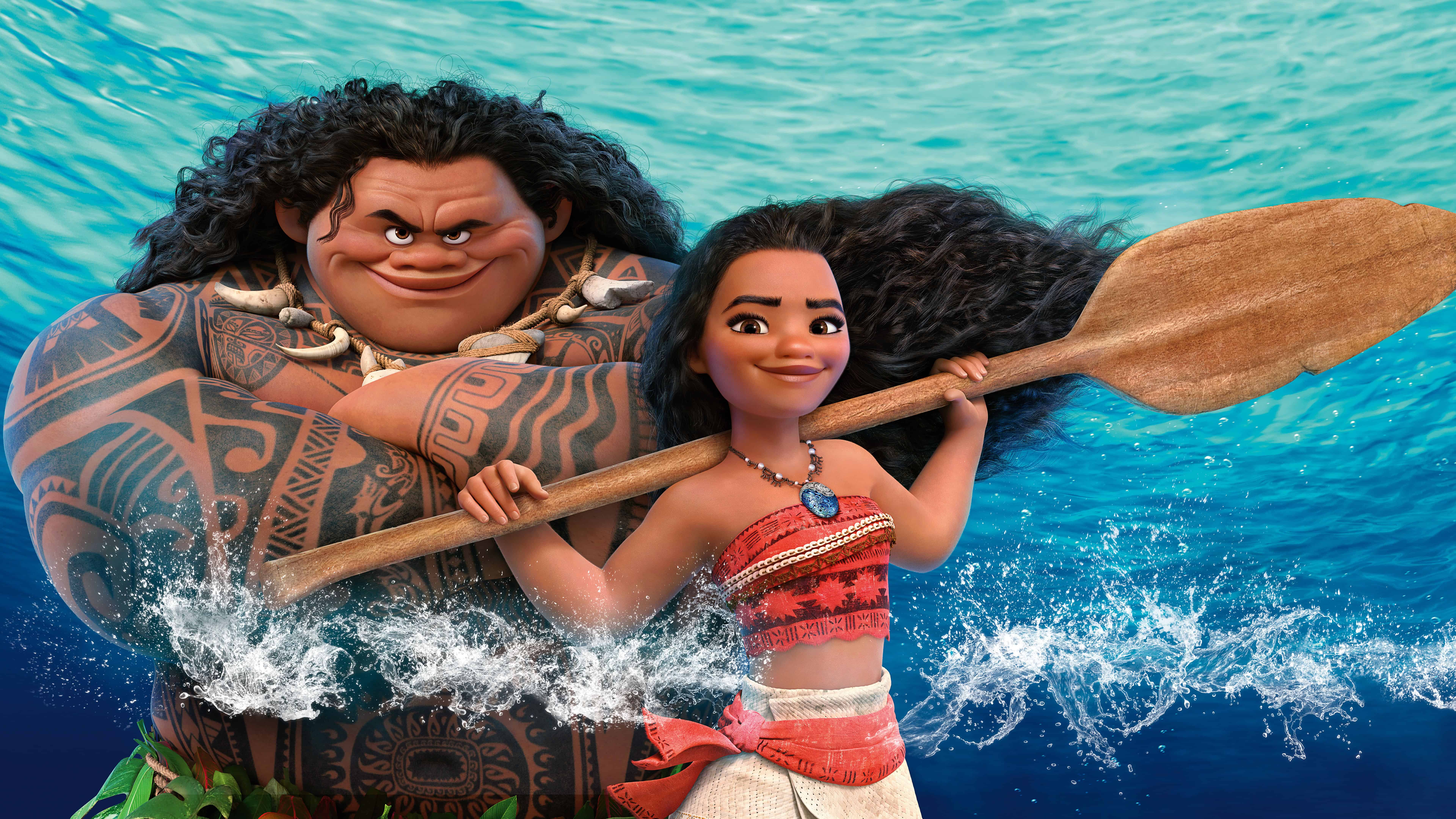 Moana And Maui Ocean UHD 8K Wallpaper