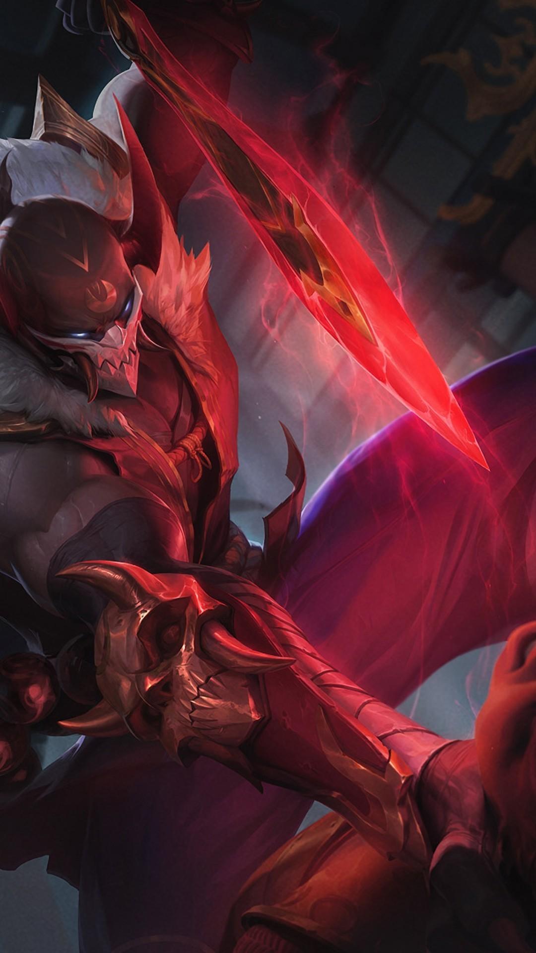 Download 1080x1920 Blood Moon Pyke, Artwork, League Of