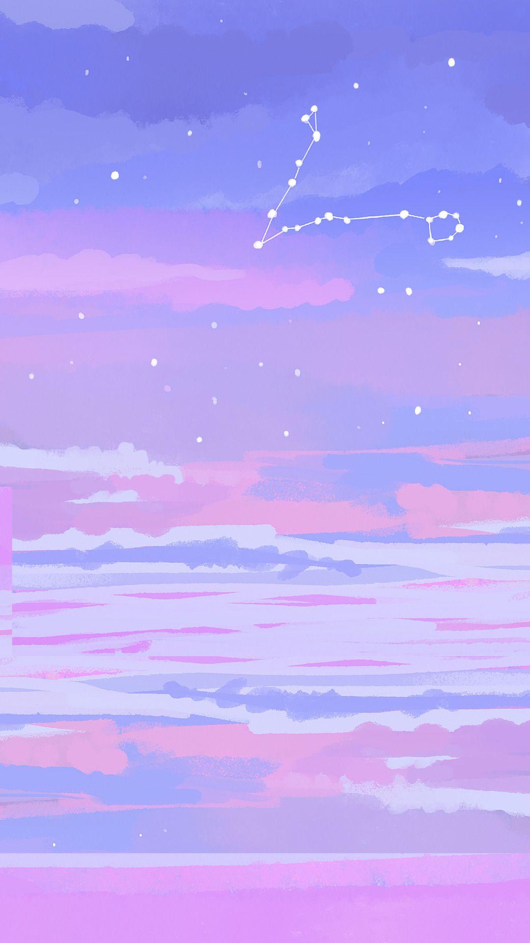 Star Plasma: Pisces / Aries / Capricorn [phone Wallpaper Vers]. Pink Wallpaper Anime, Cute Pastel Wallpaper, Galaxy Phone Wallpaper