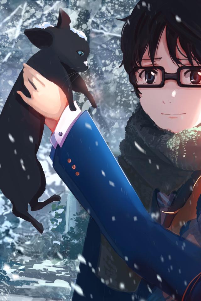 Anime Your Lie In April (640x960) Wallpaper. Boys Glasses Phone Wallpaper