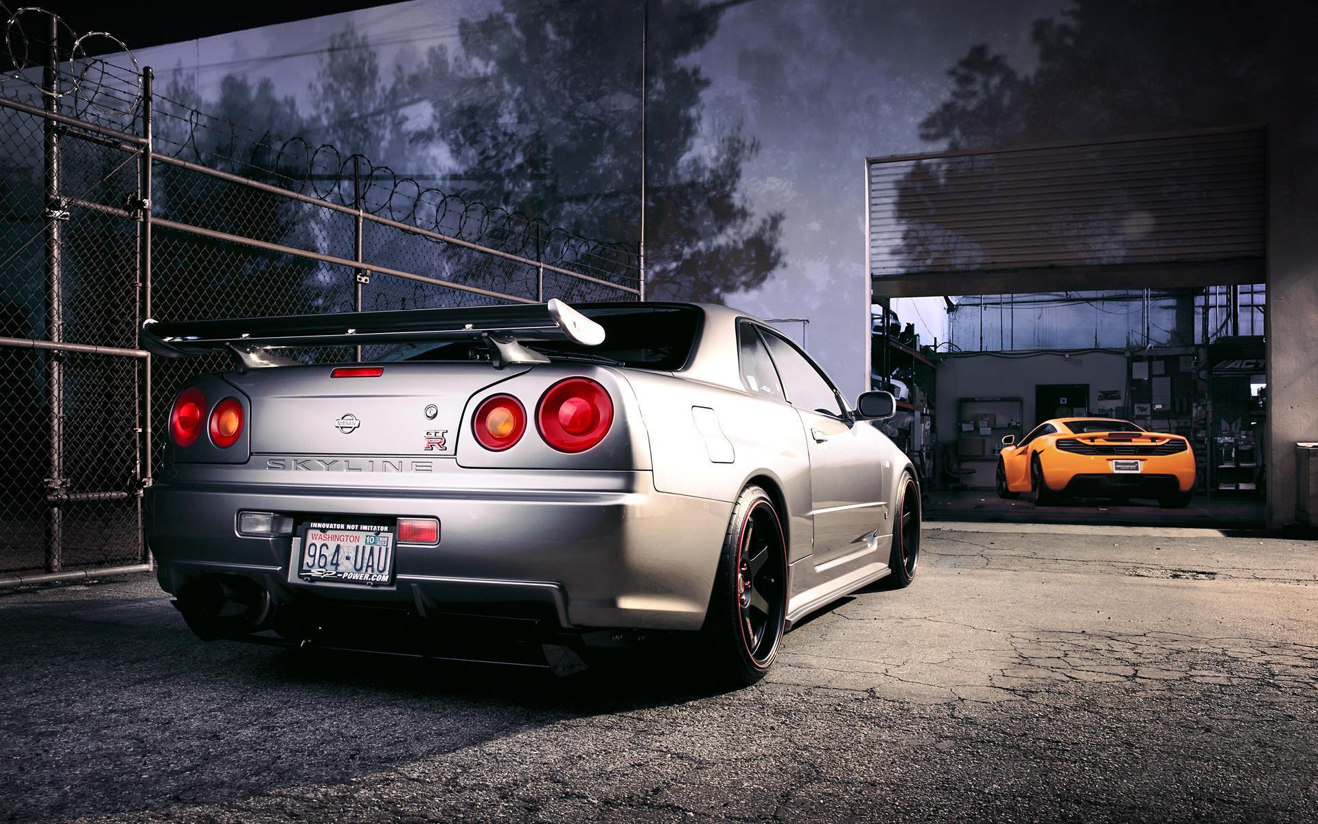 Nissan R34 Skyline GT R HD desktop wallpaper, Widescreen