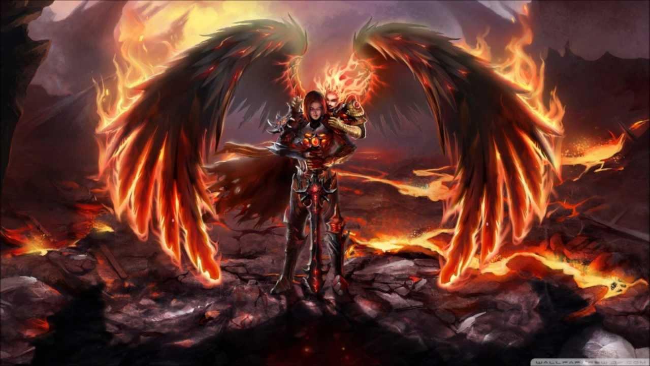 Angel With Fire Wings, HD Wallpaper & background Download