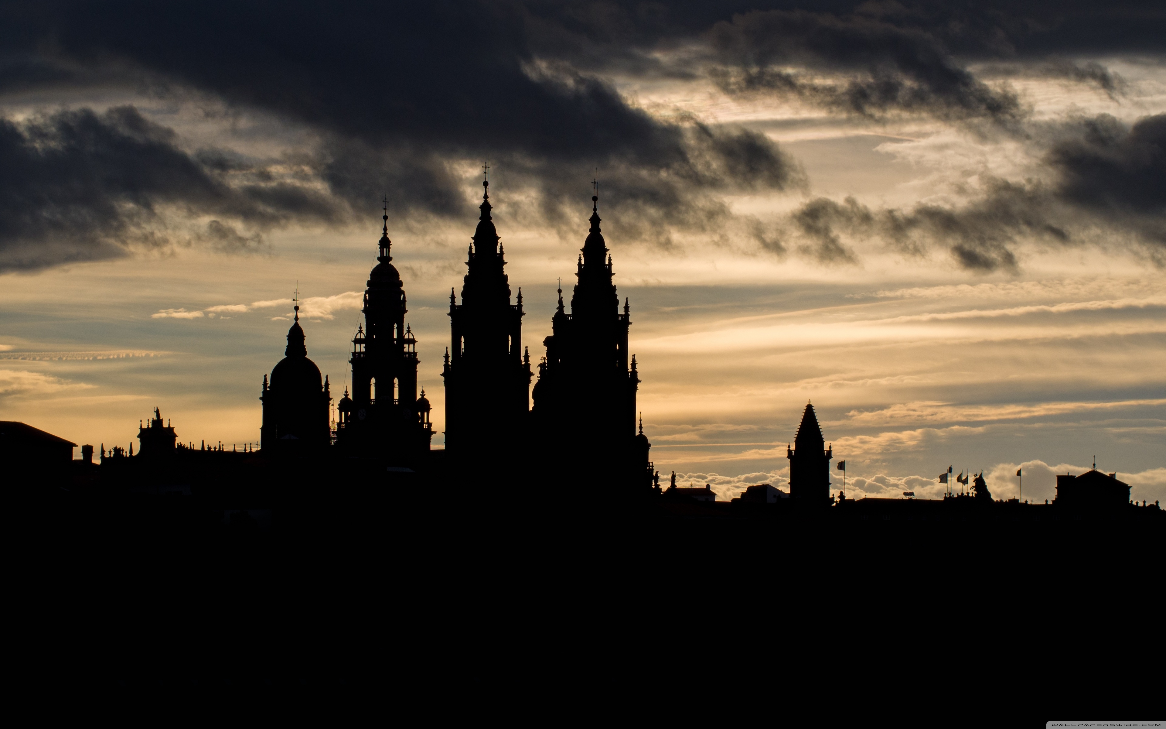 Santiago De Compostela Cathedral Silhouette ❤ 4K HD Desktop