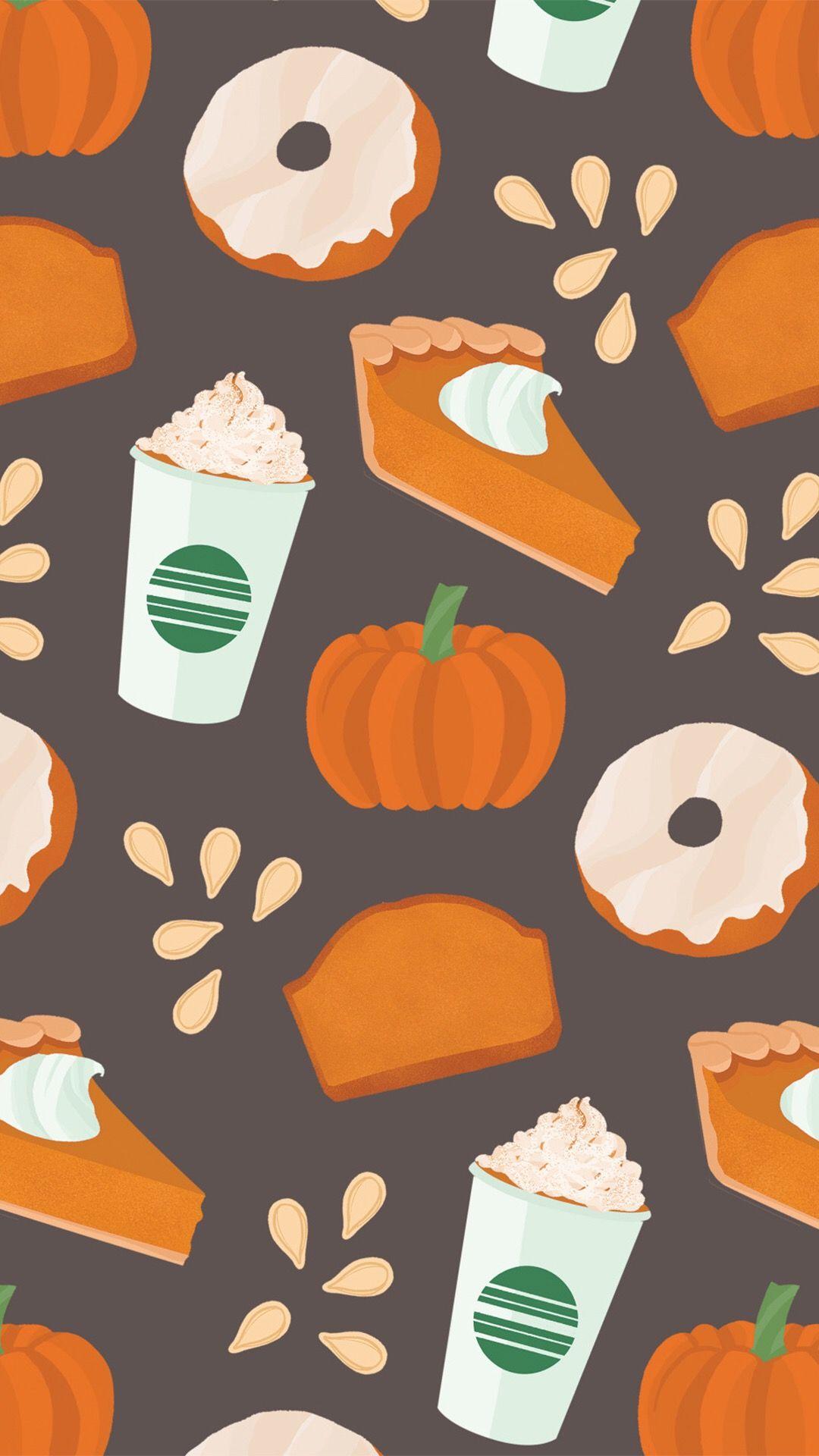 Fall Starbucks pumpkin spice iPhone background wallpaper