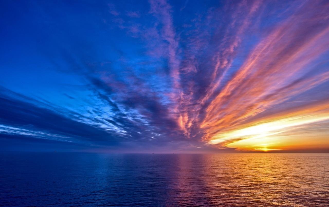 Colorful Sunset & Ocean wallpaper. Colorful Sunset & Ocean stock