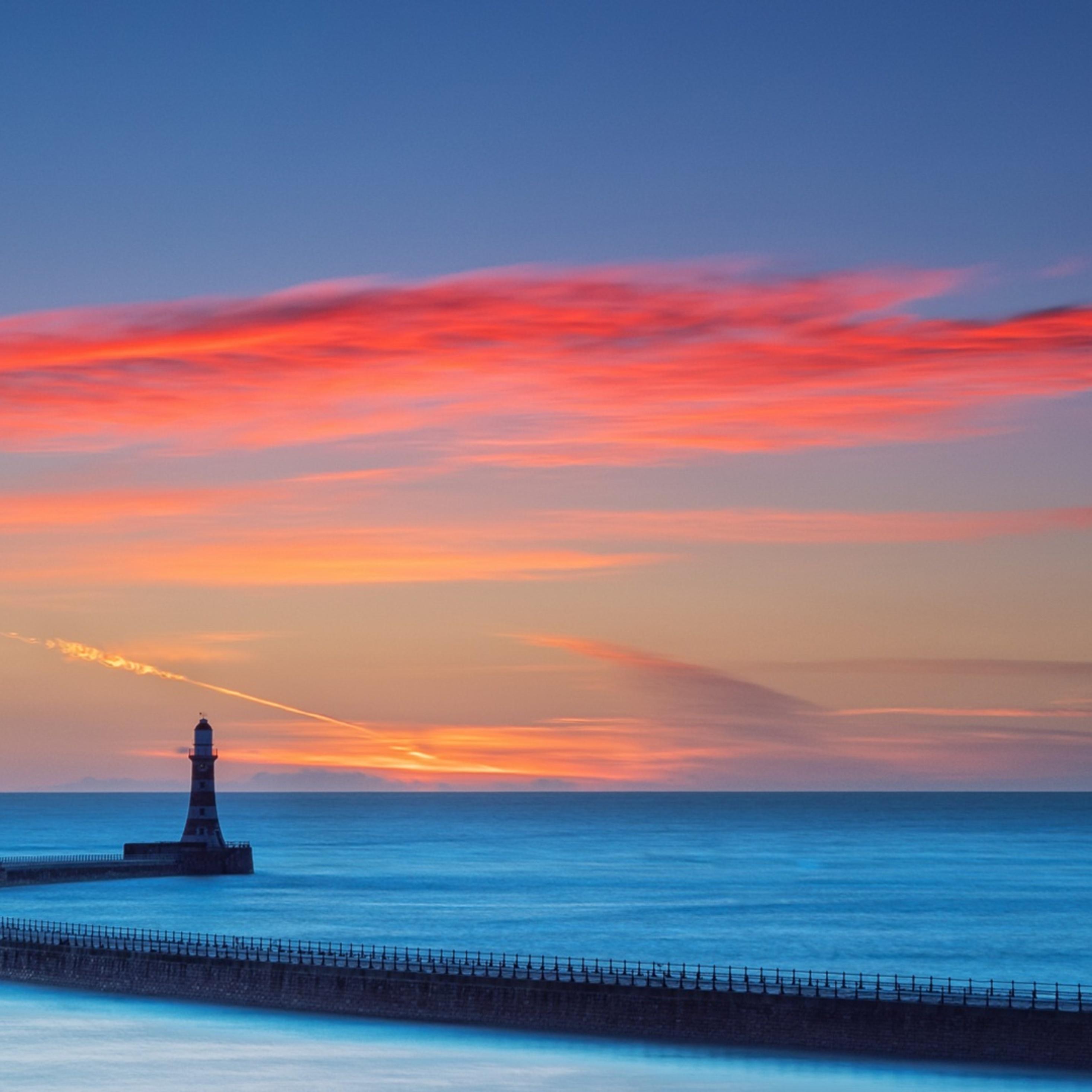 Sky Colorful Sea Lighthouse iPad Pro Retina
