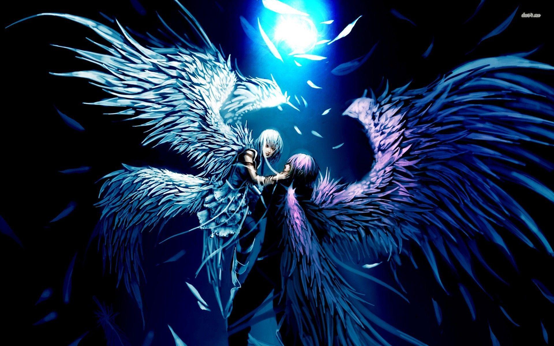 Angel and Demon Lovers Anime Desktop background. TAC IMAGE