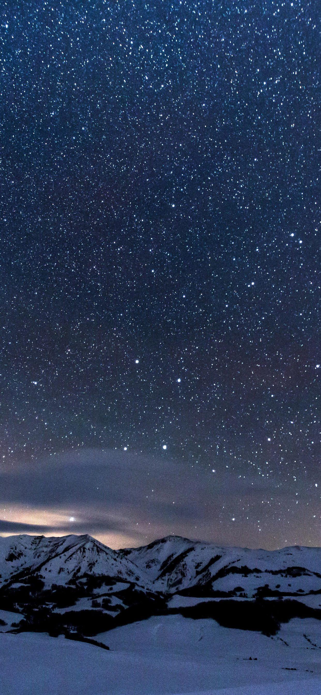 1242x2688 Sky Full Of Stars Snowy Mountains 5k Iphone XS MAX