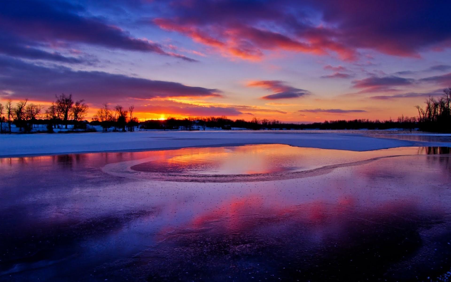 Colors Of A Winter Sunset wallpaper