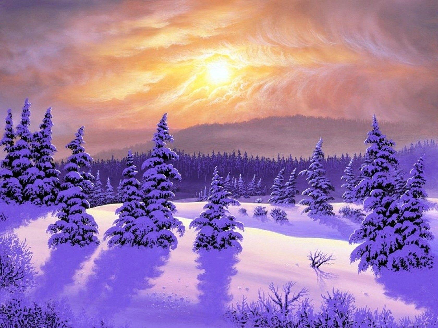 Purple Winter Wallpaper