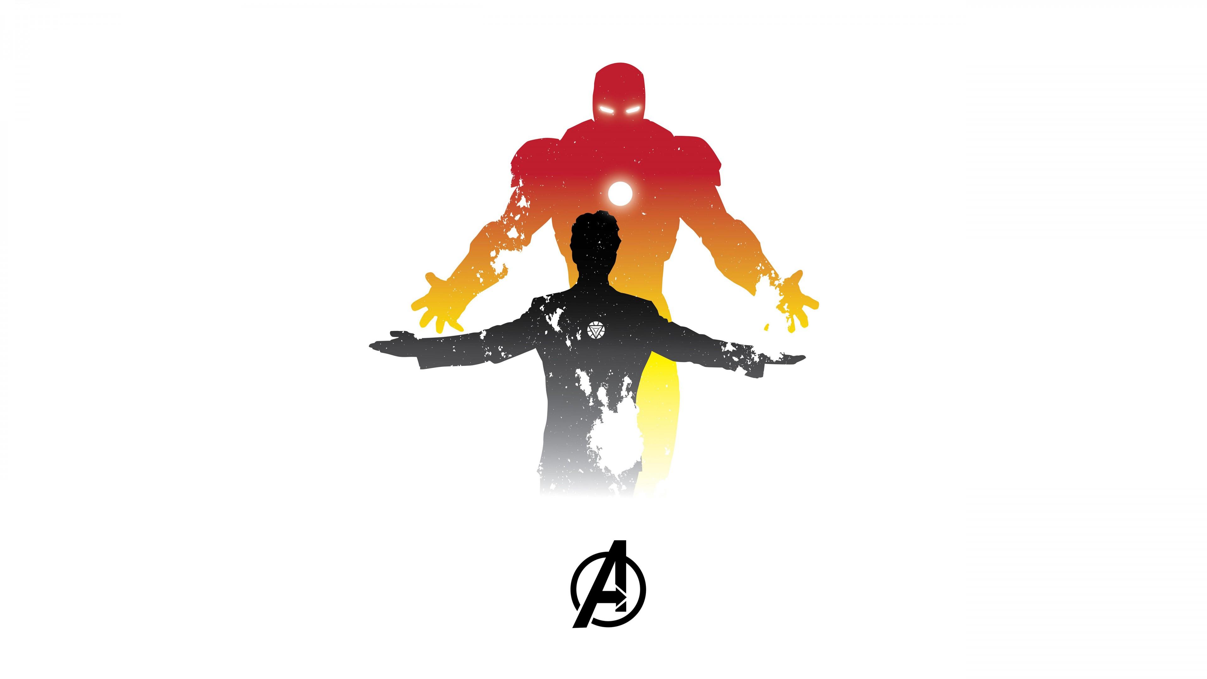 Iron Man Tony Stark Minimal 5K Wallpaper. HD Wallpaper