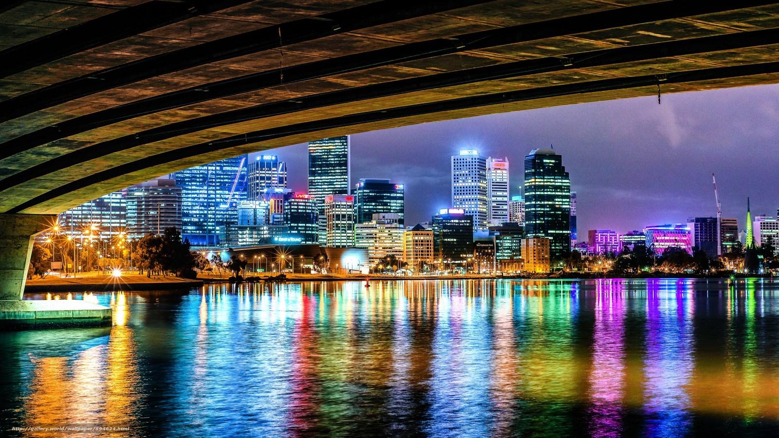 Download wallpaper Narrows Bridge Perth, australia, city