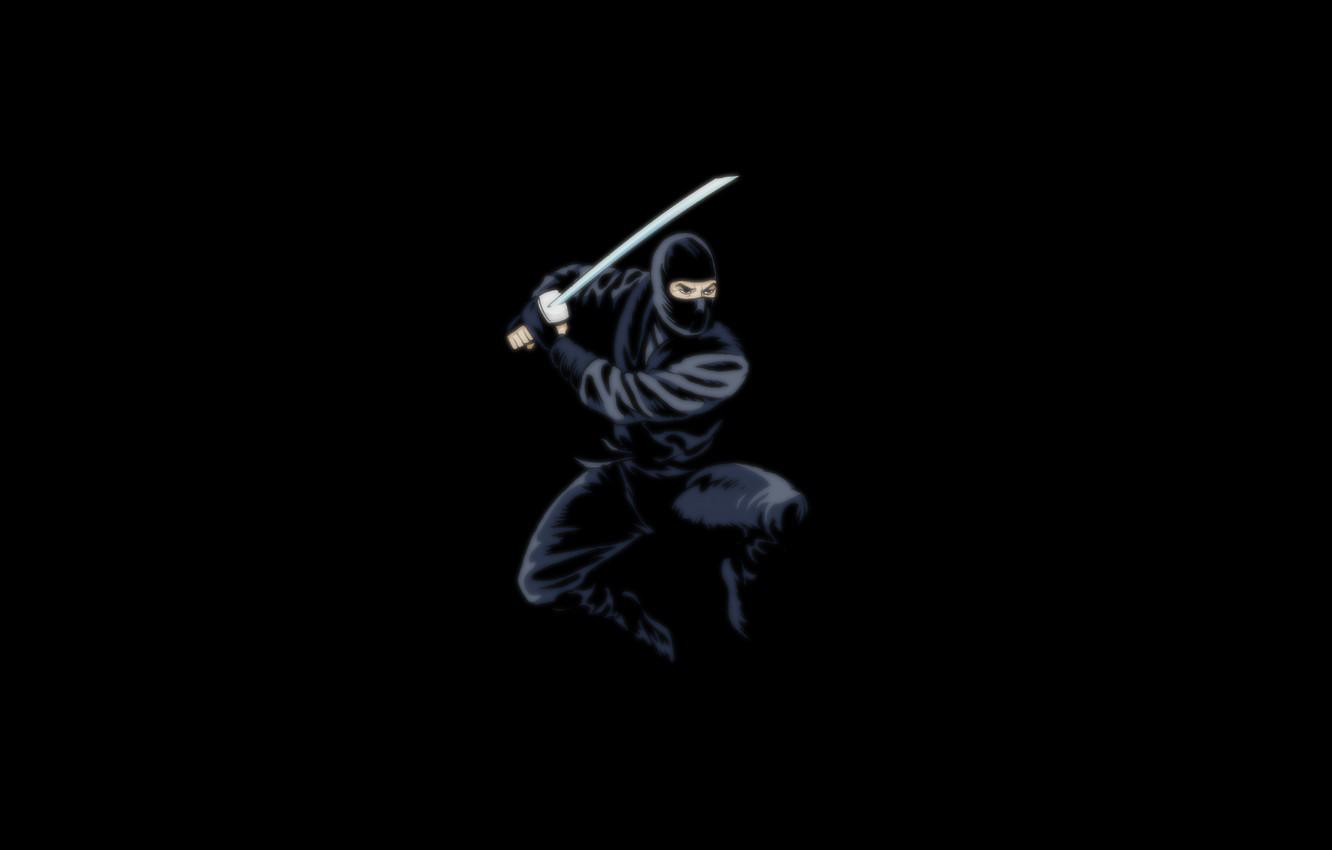 Wallpaper the dark background, sword, ninja, black, ninja image for desktop, section минимализм