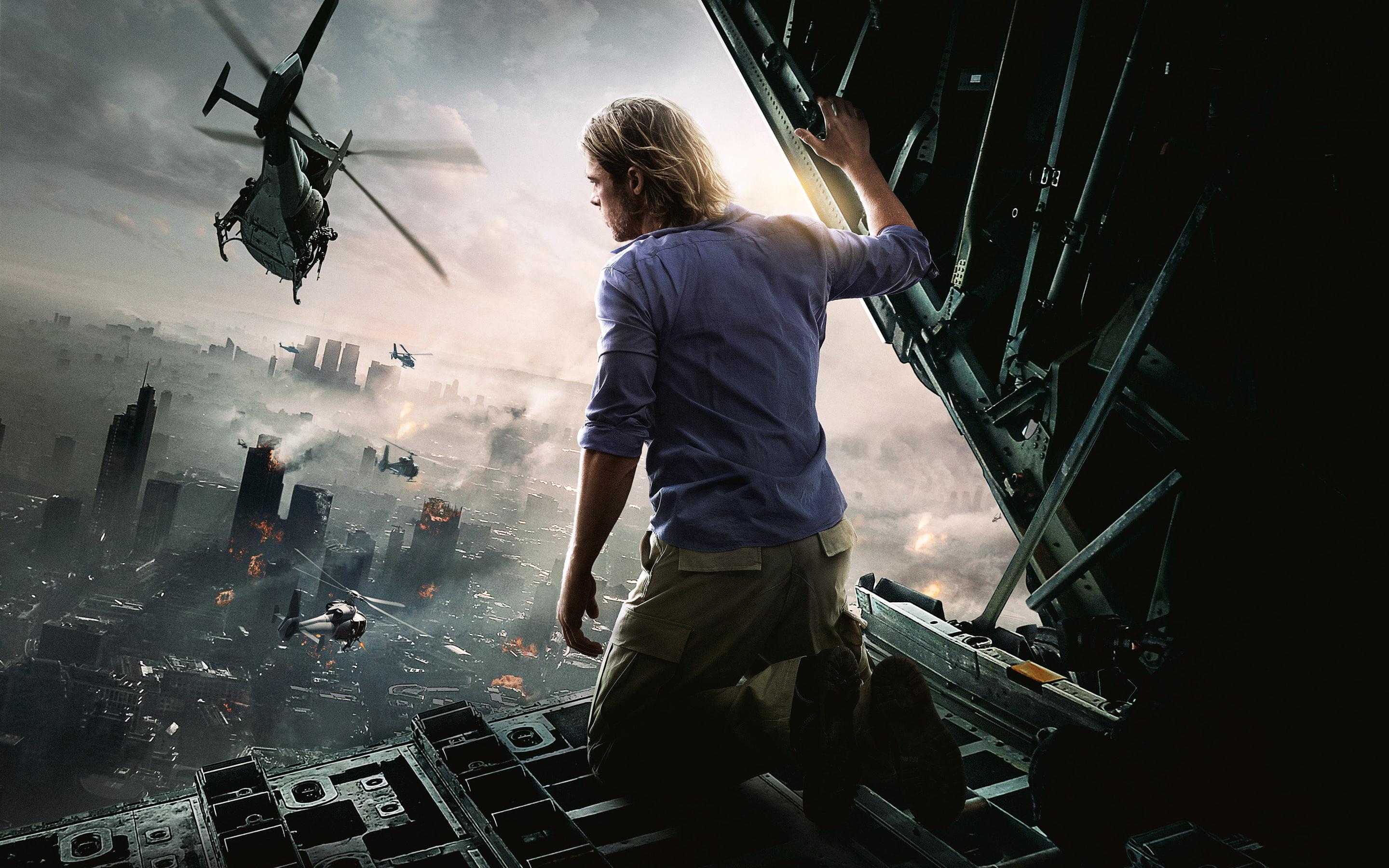 HD wallpaper: world war z chaos brad pitt
