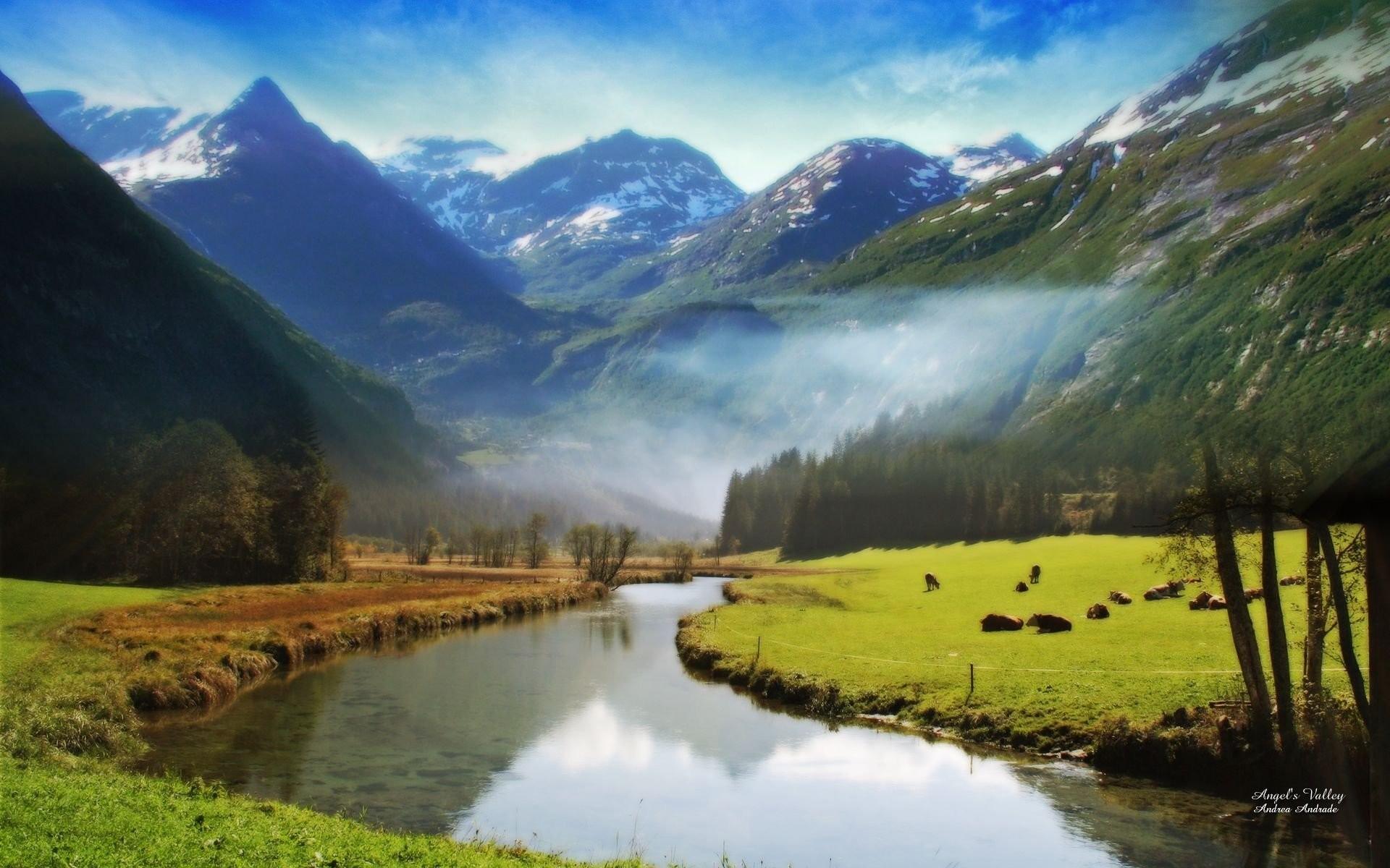 Wallpaper, Rivers, Fog, mountains, Free Image, HD Nature