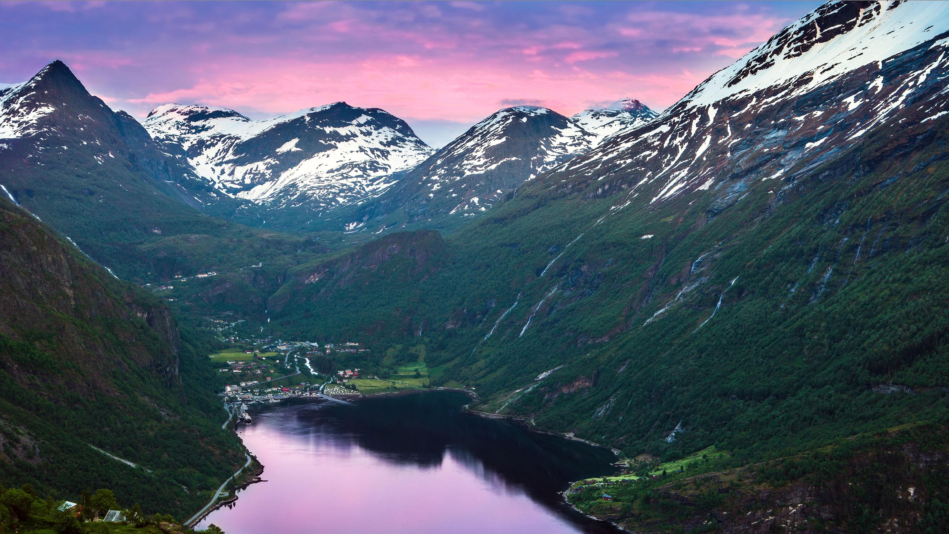 Wallpaper Norway, 5k, 4k wallpaper, fjord, mountains, river