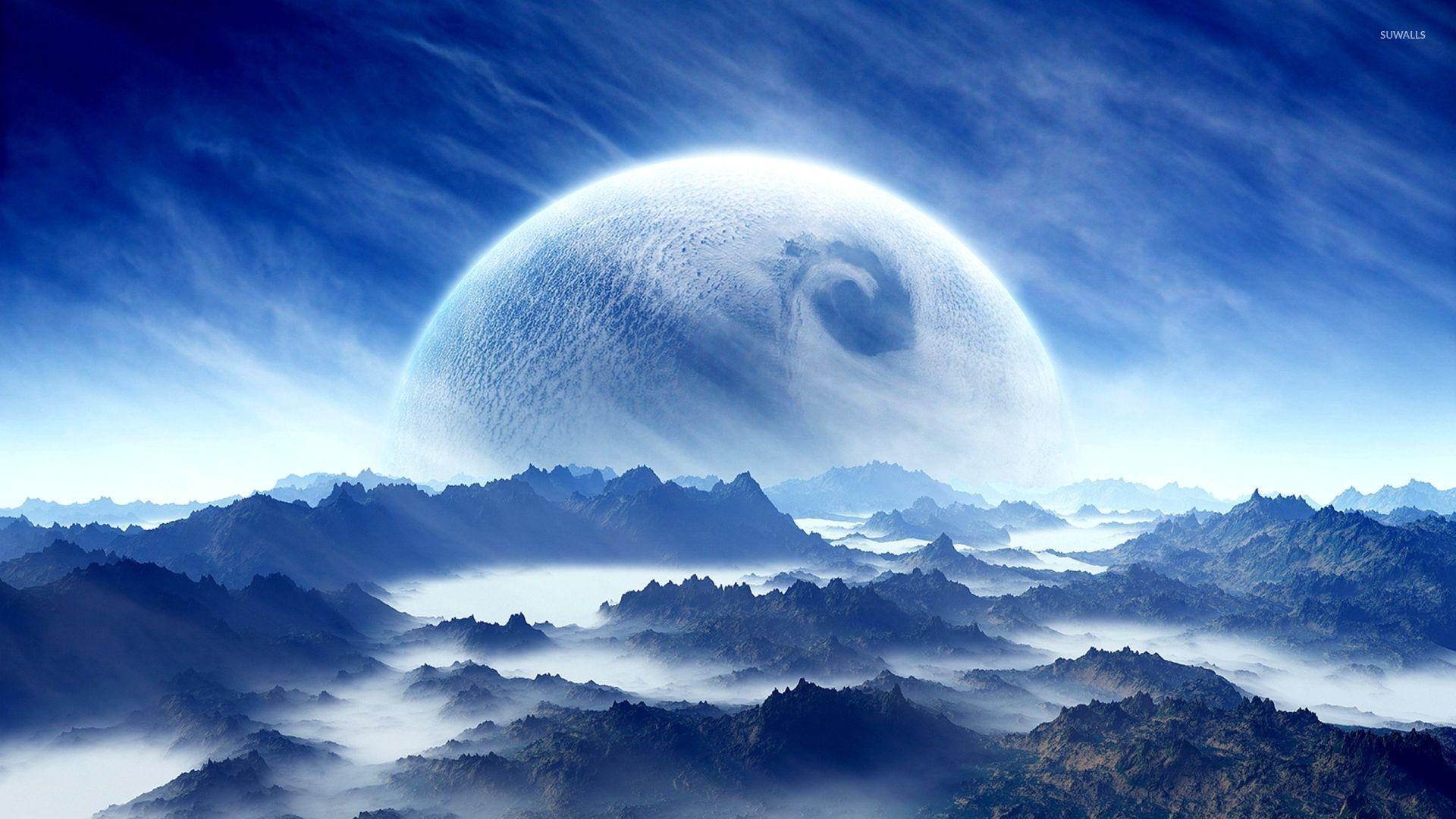 The sky above the mountains Wallpaper