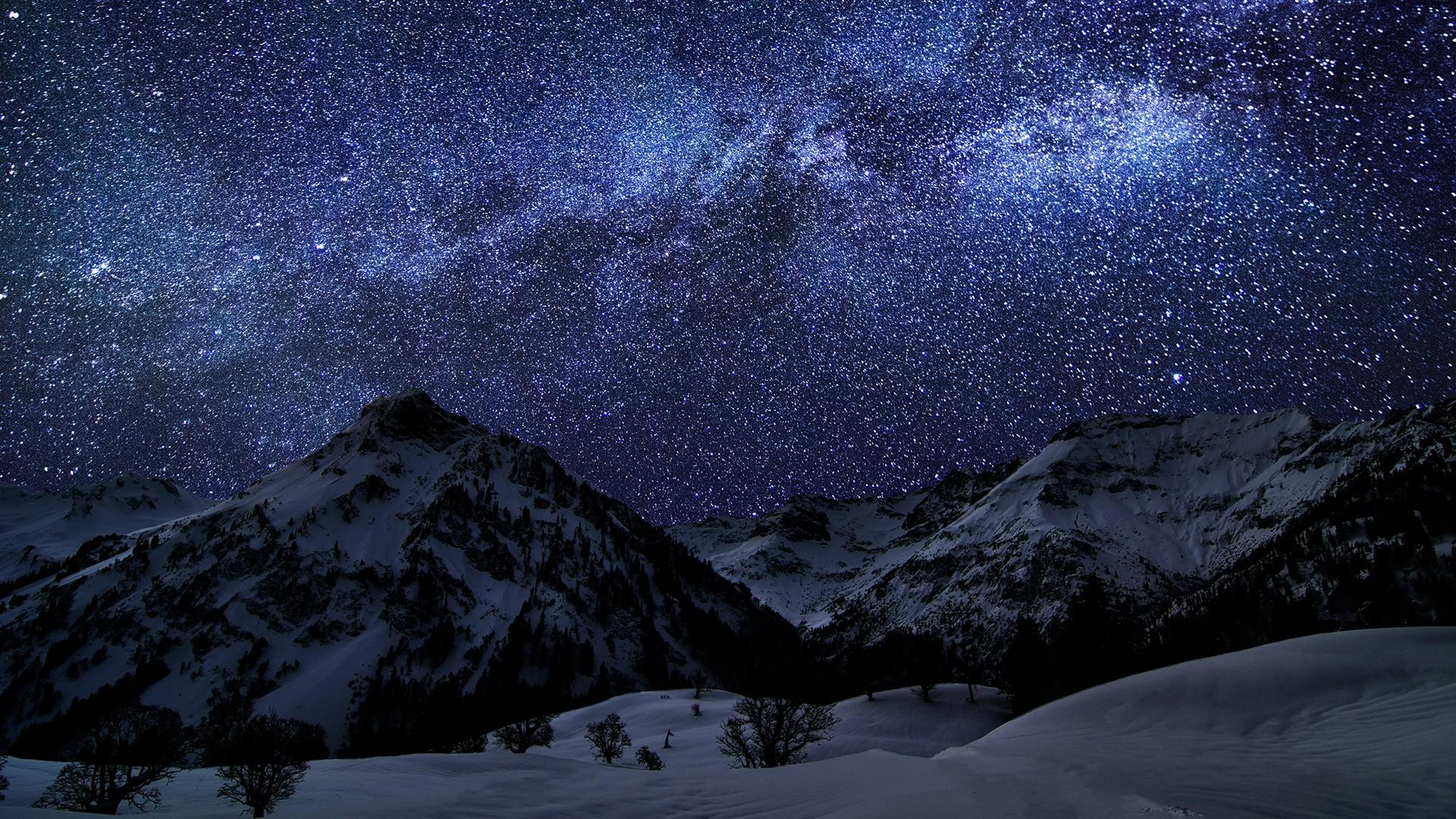 mountain, Stars, Nature Wallpaper HD / Desktop and Mobile