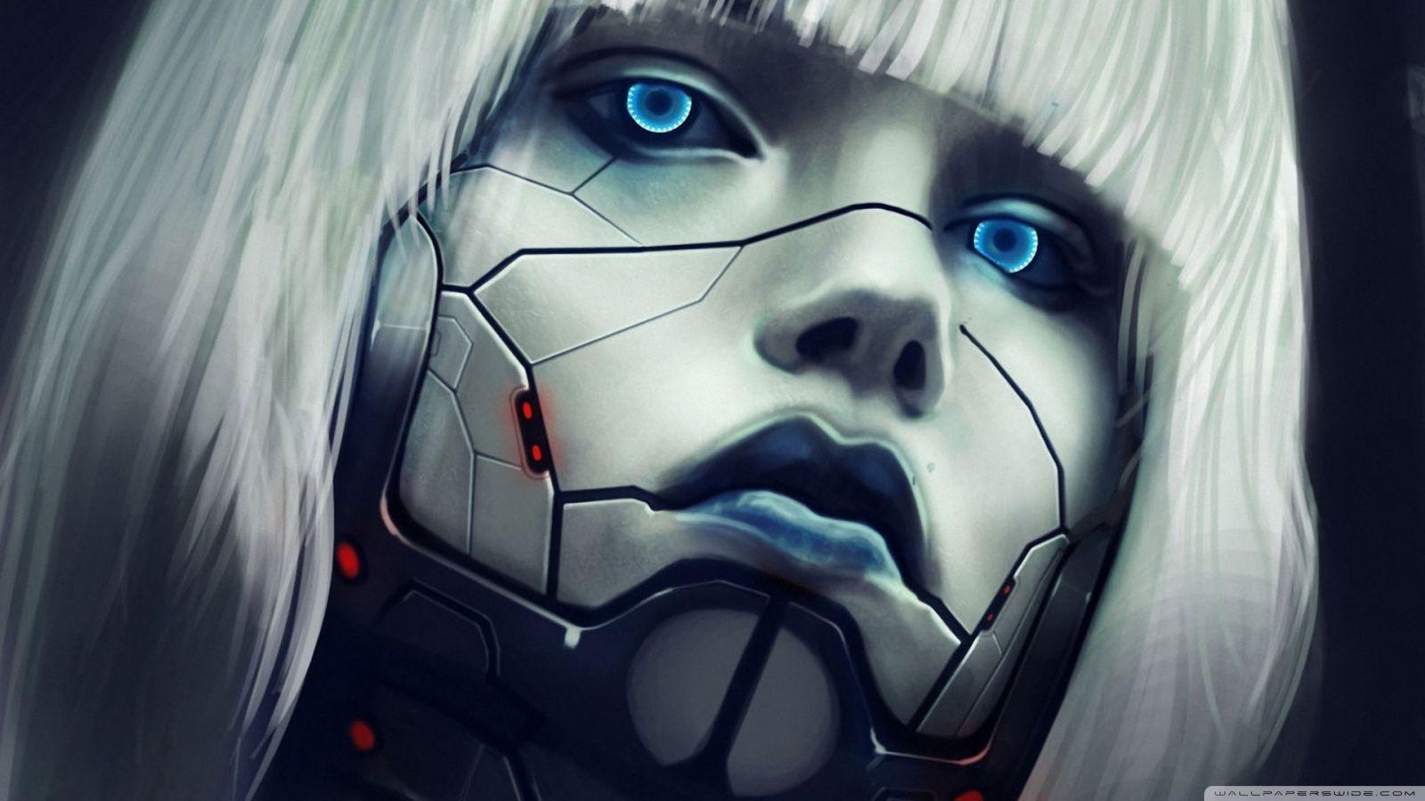Robot Face HD desktop wallpaper, High Definition, Mobile. Cyberpunk art, Cyborg girl, Cyberpunk