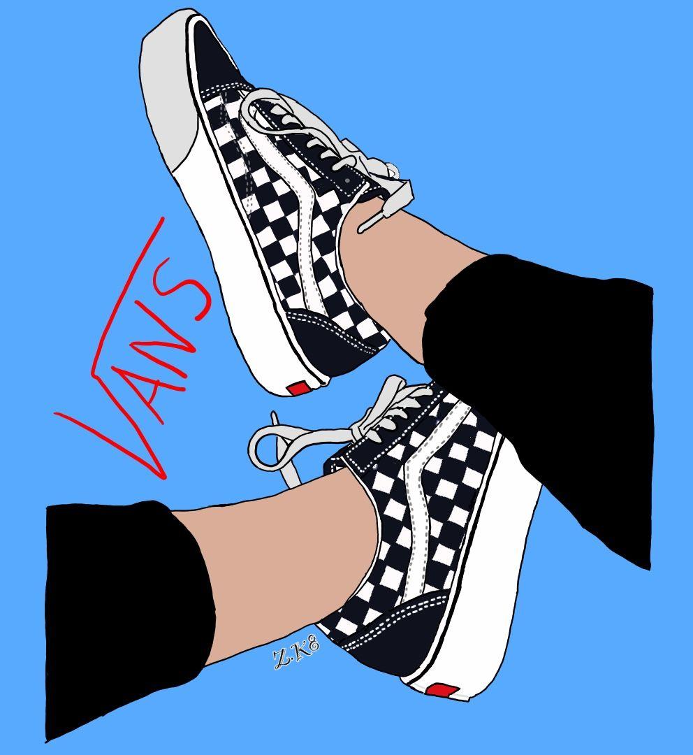 vans #illustration #wallpaper #draw. Shoes
