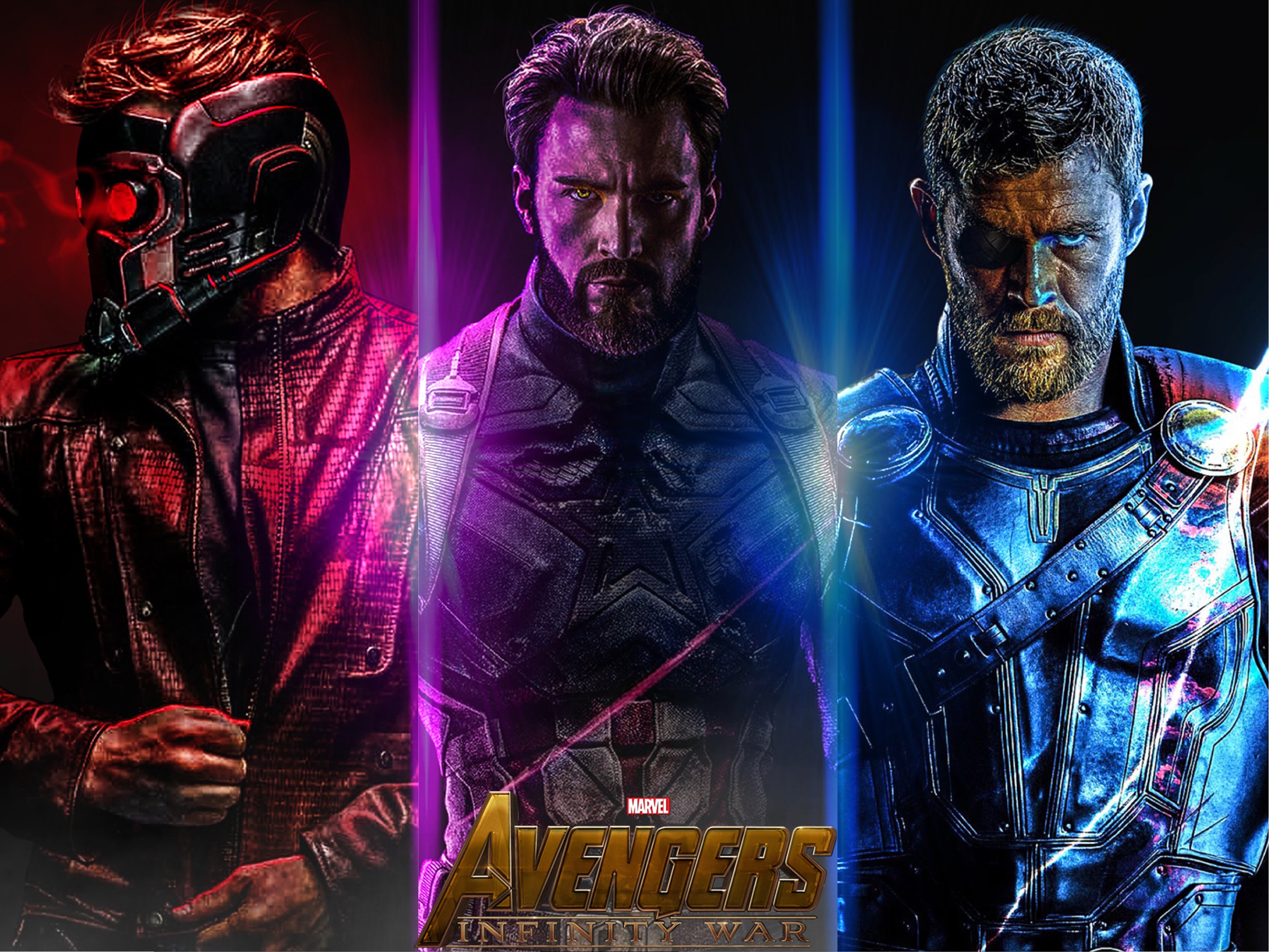 Wallpaper Avengers Iw Captain America Star Lord Thor