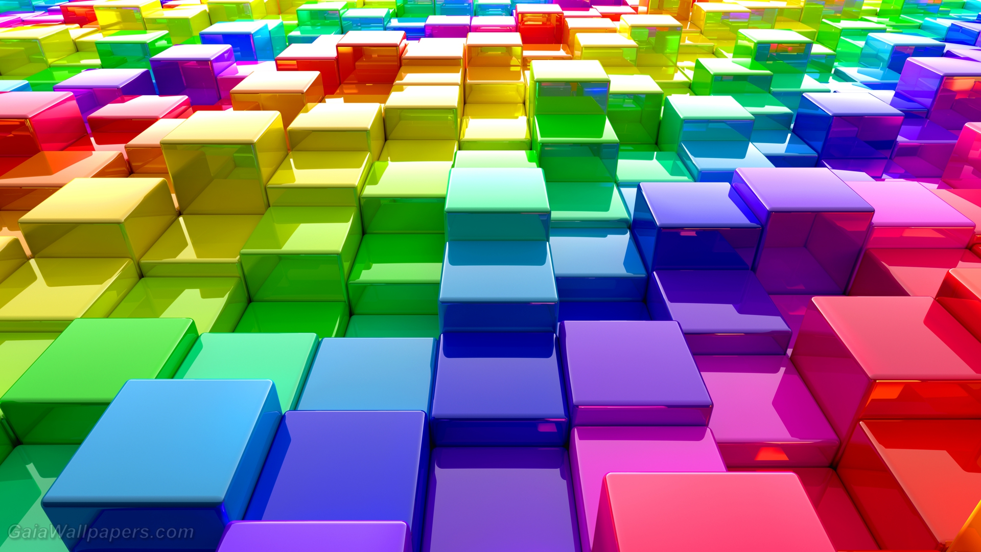 Rainbow matrix of color cubes wallpaper 1920x1080