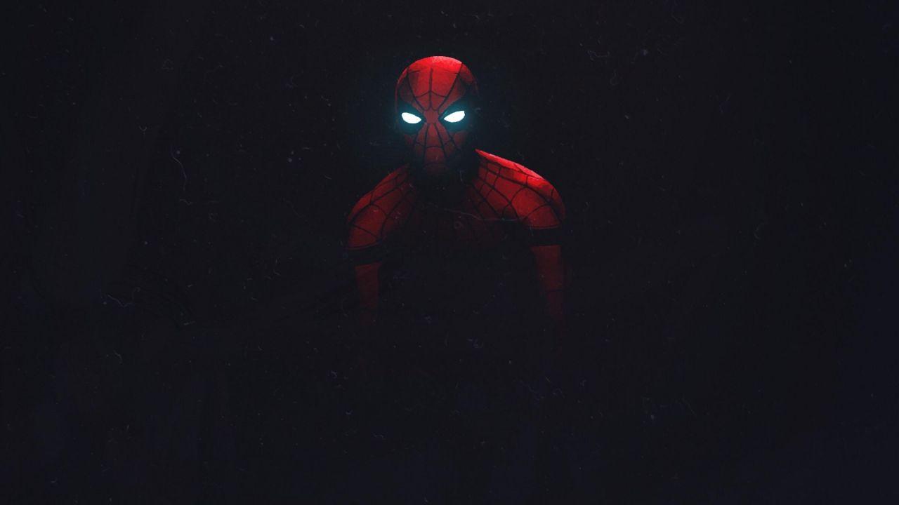 Wallpaper Iron Spider, Spider Man, Dark Background, HD, Creative