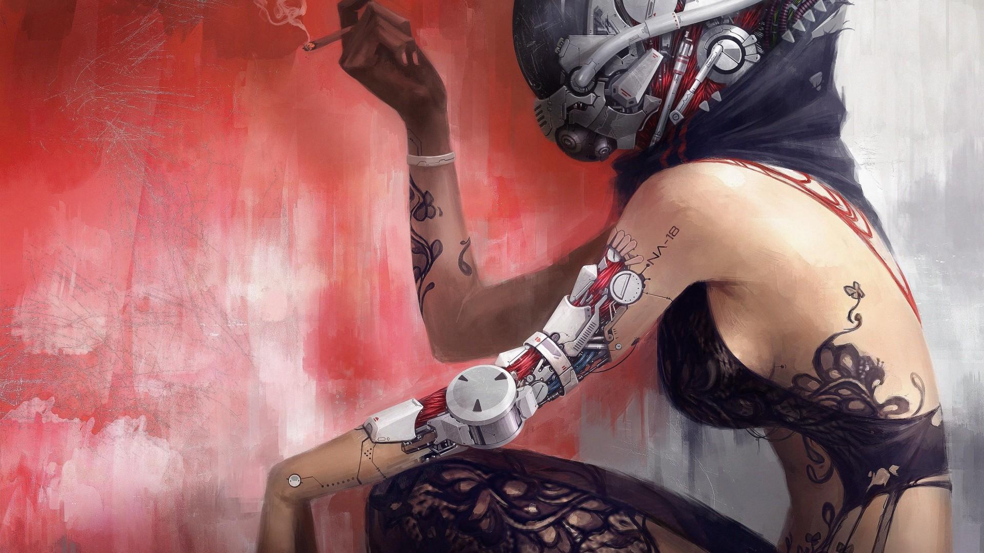 Wallpaper My Girlfriend is a Cyborg, girl, tatoo, steampunk