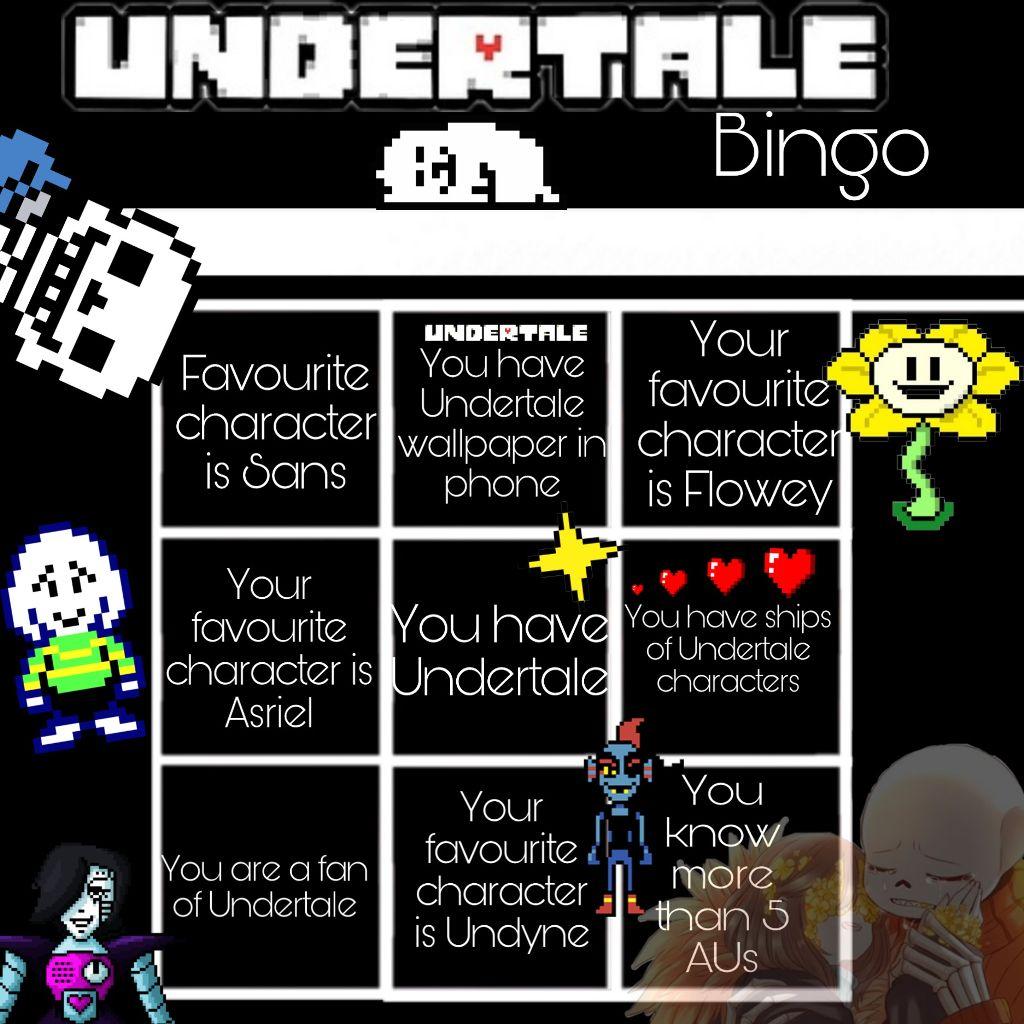Here you go! An Undertale BINGO! ❤️ bingo undertale san