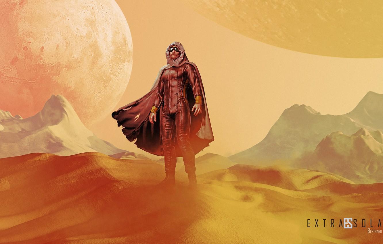 Wallpaper planet, man, costume, Sands, bertrand dune image