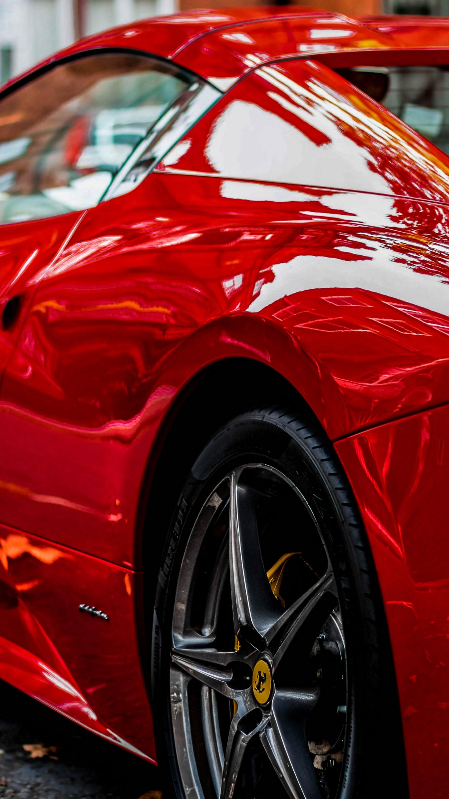 Download wallpaper: Red Ferrari 1440x2560