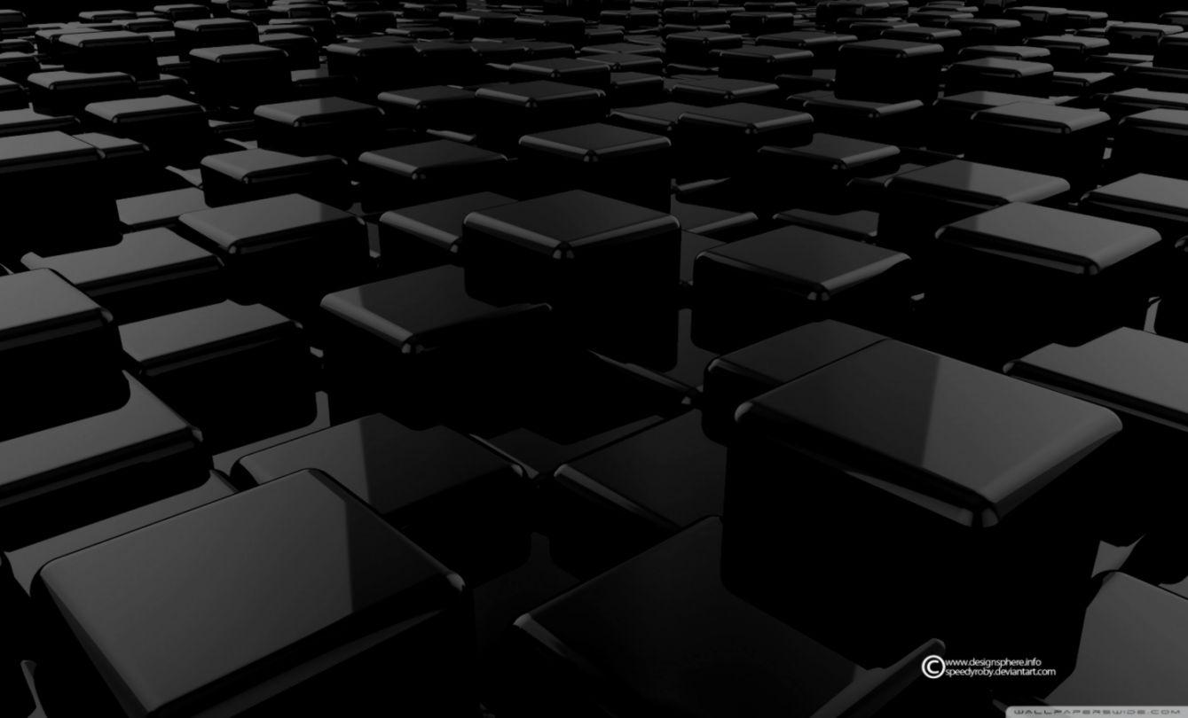 Wallpaper 3D Black Cube For Desktop