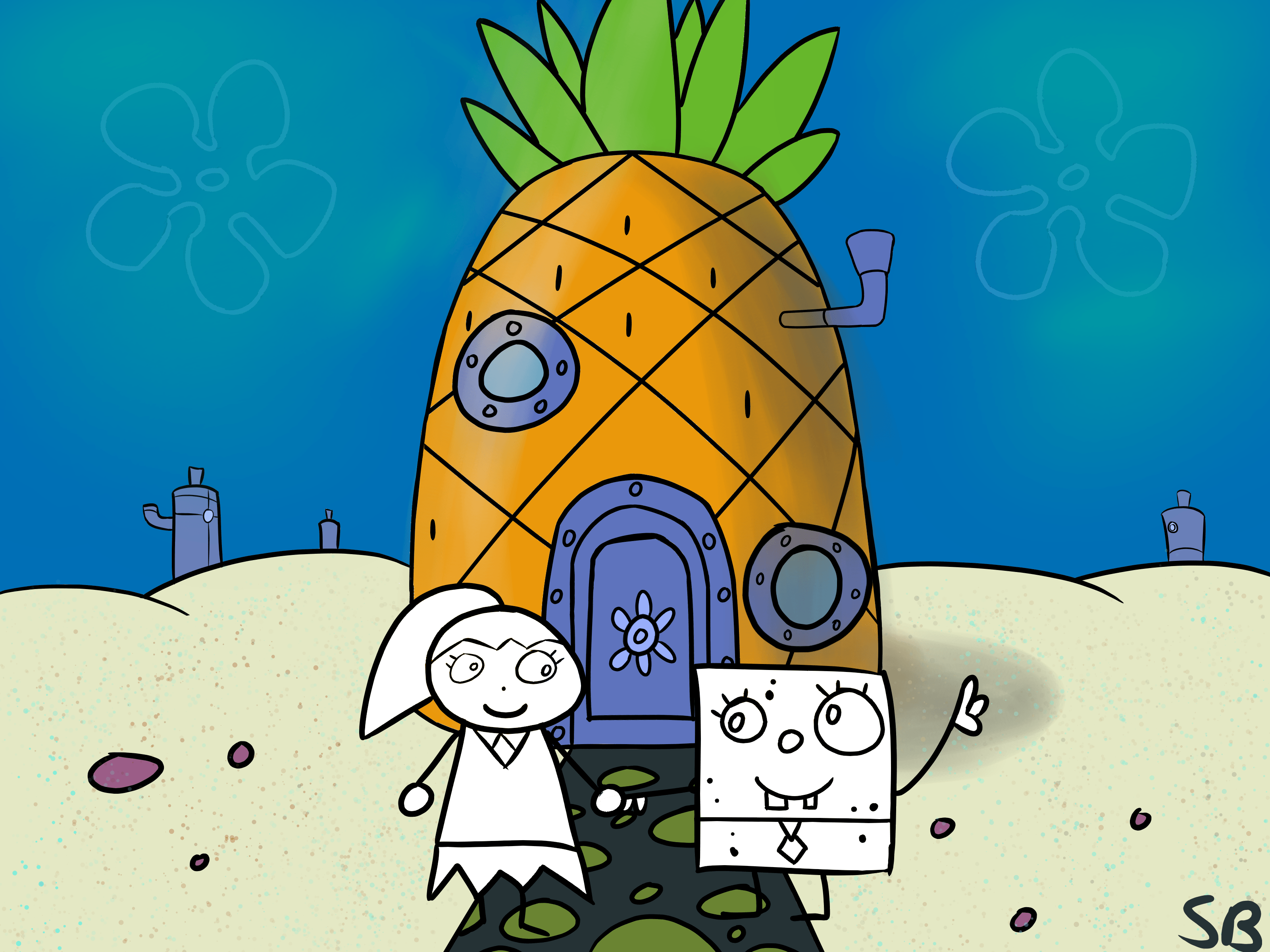 I drew Doodlika and DoodleBob for the art contest